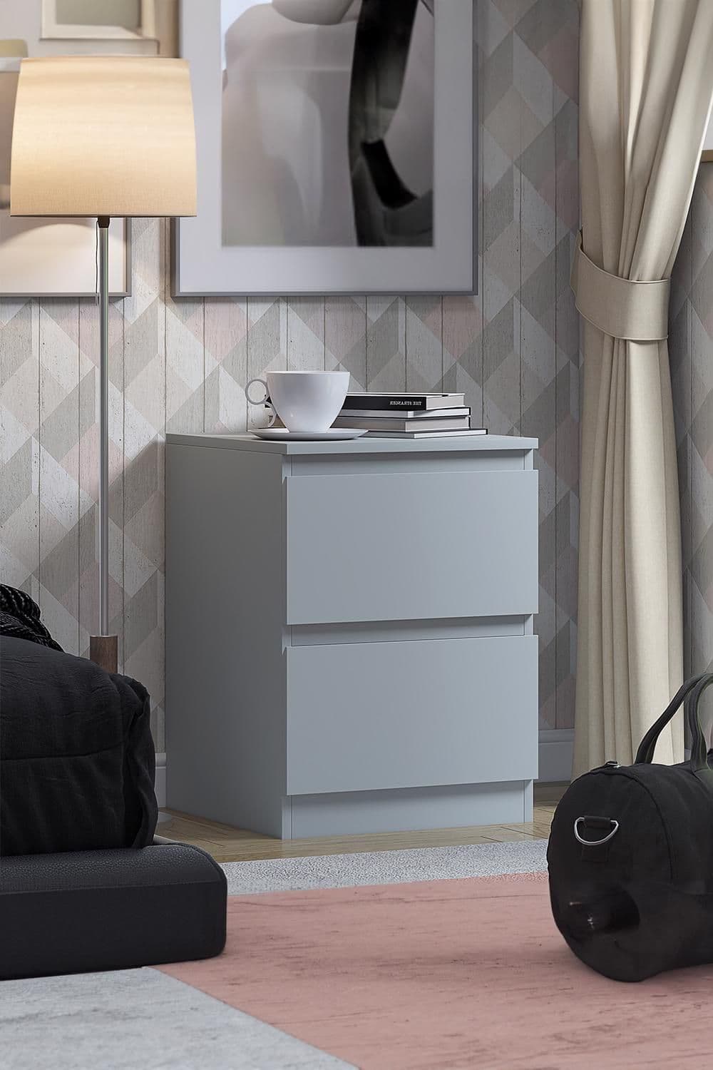 2 Drawer Matt Bedside Chest Stora