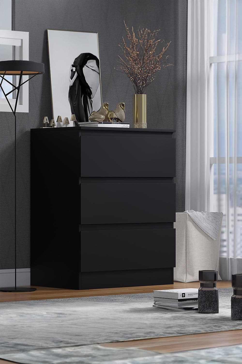 3 Drawer Matt Bedside Chest Stora