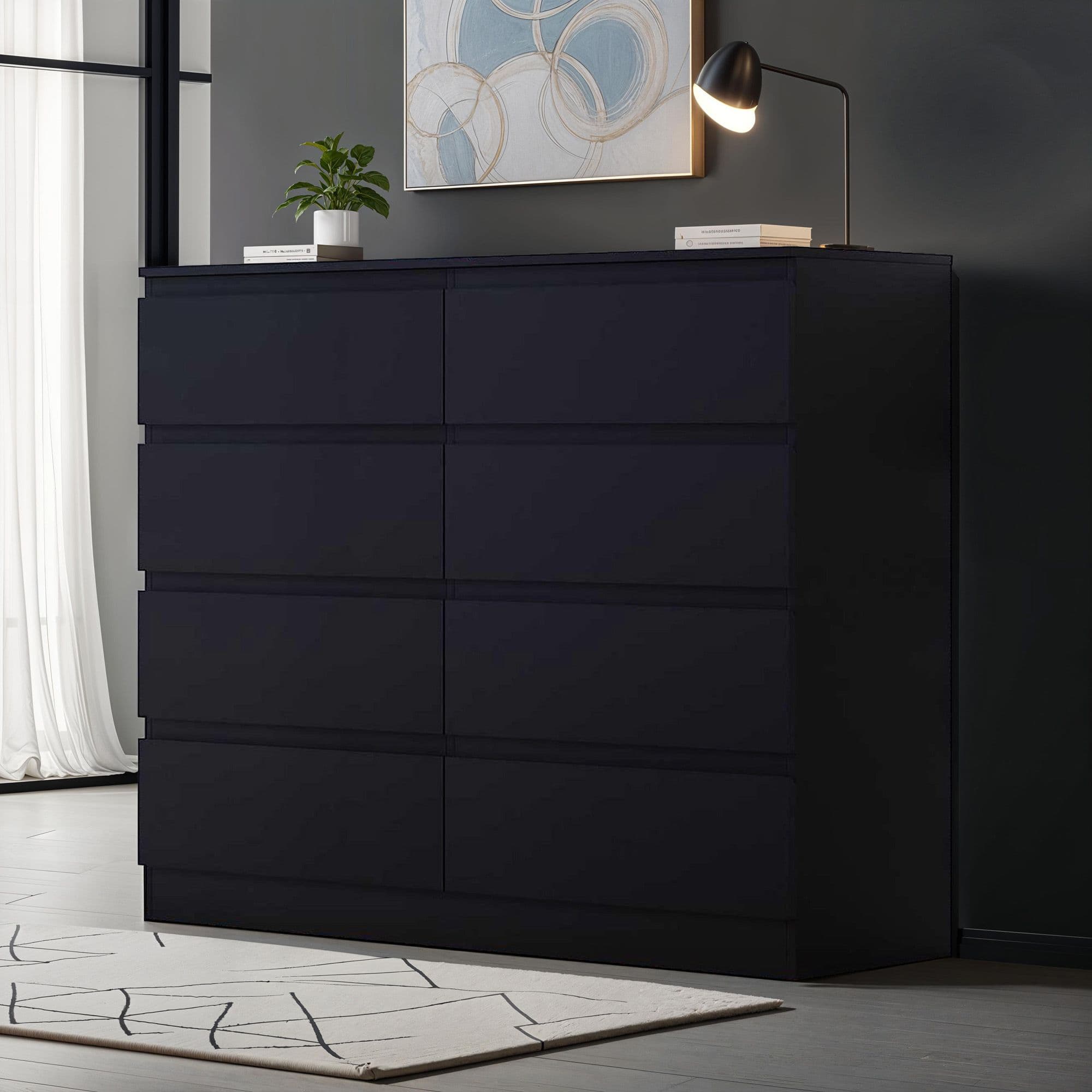Large 8 Deep Drawer Matt Chest Drawers