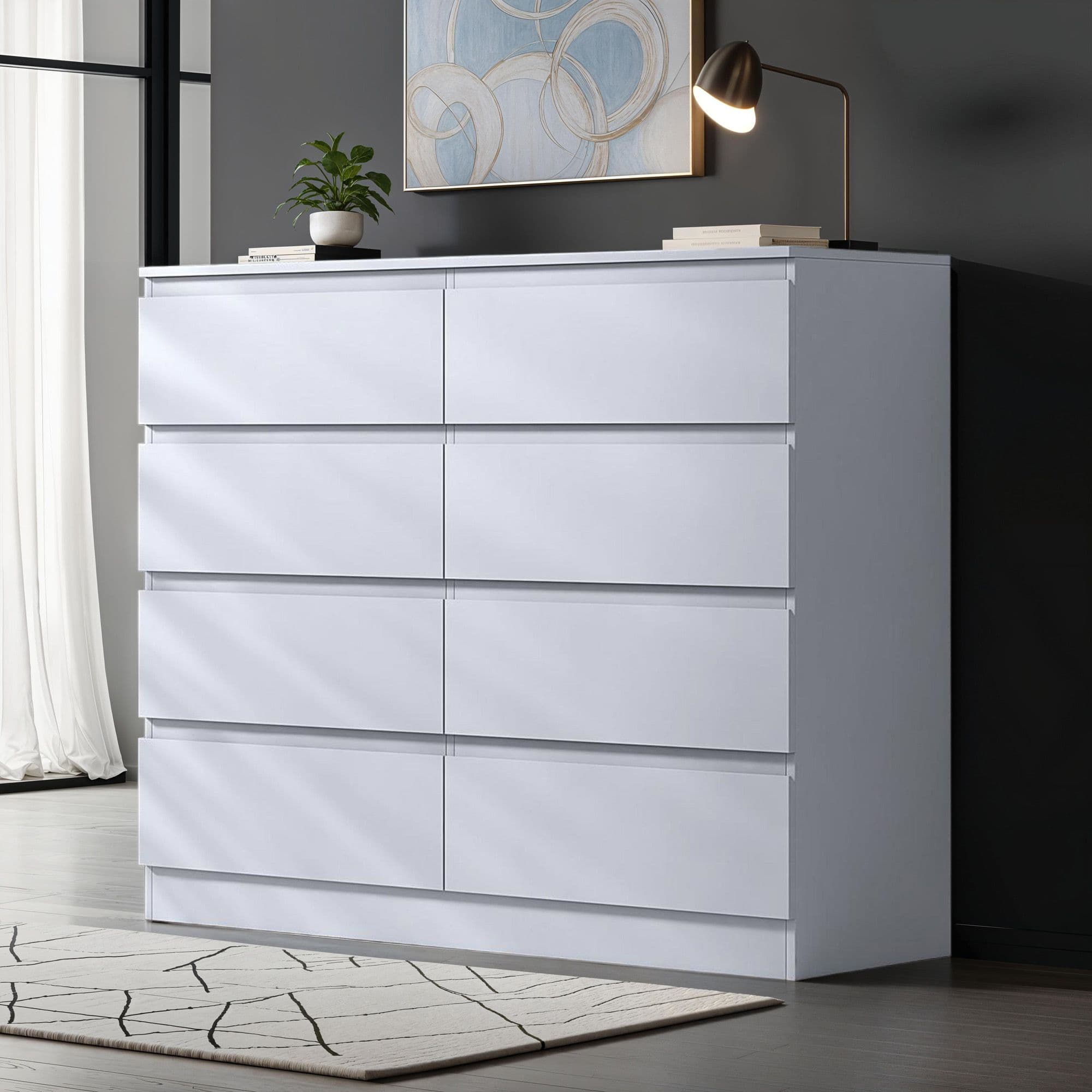 8 Drawer Matt Sideboard Chest Drawers Stora