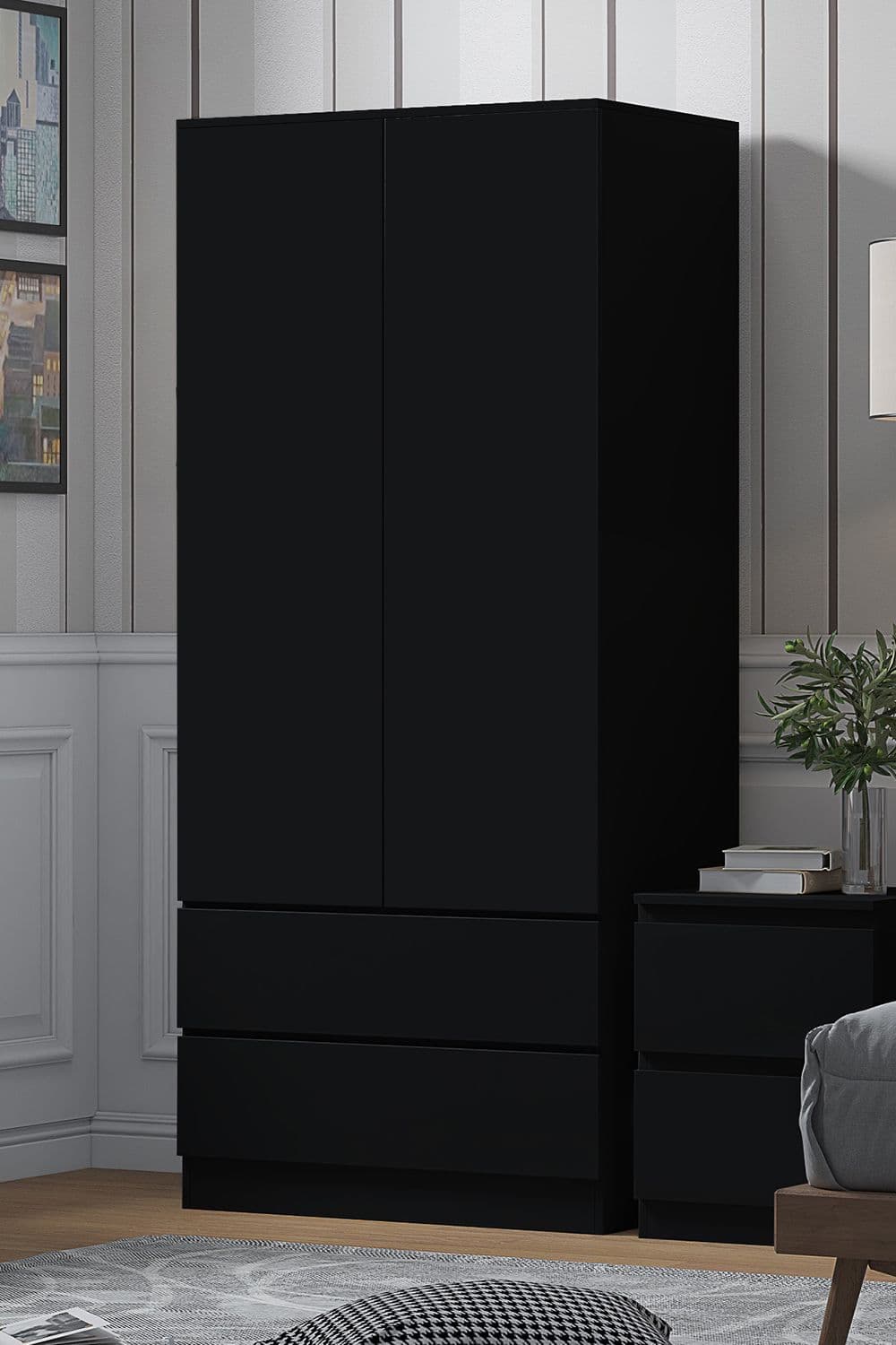 2 Door 2 Drawer Combination Wardrobe Matt Stora