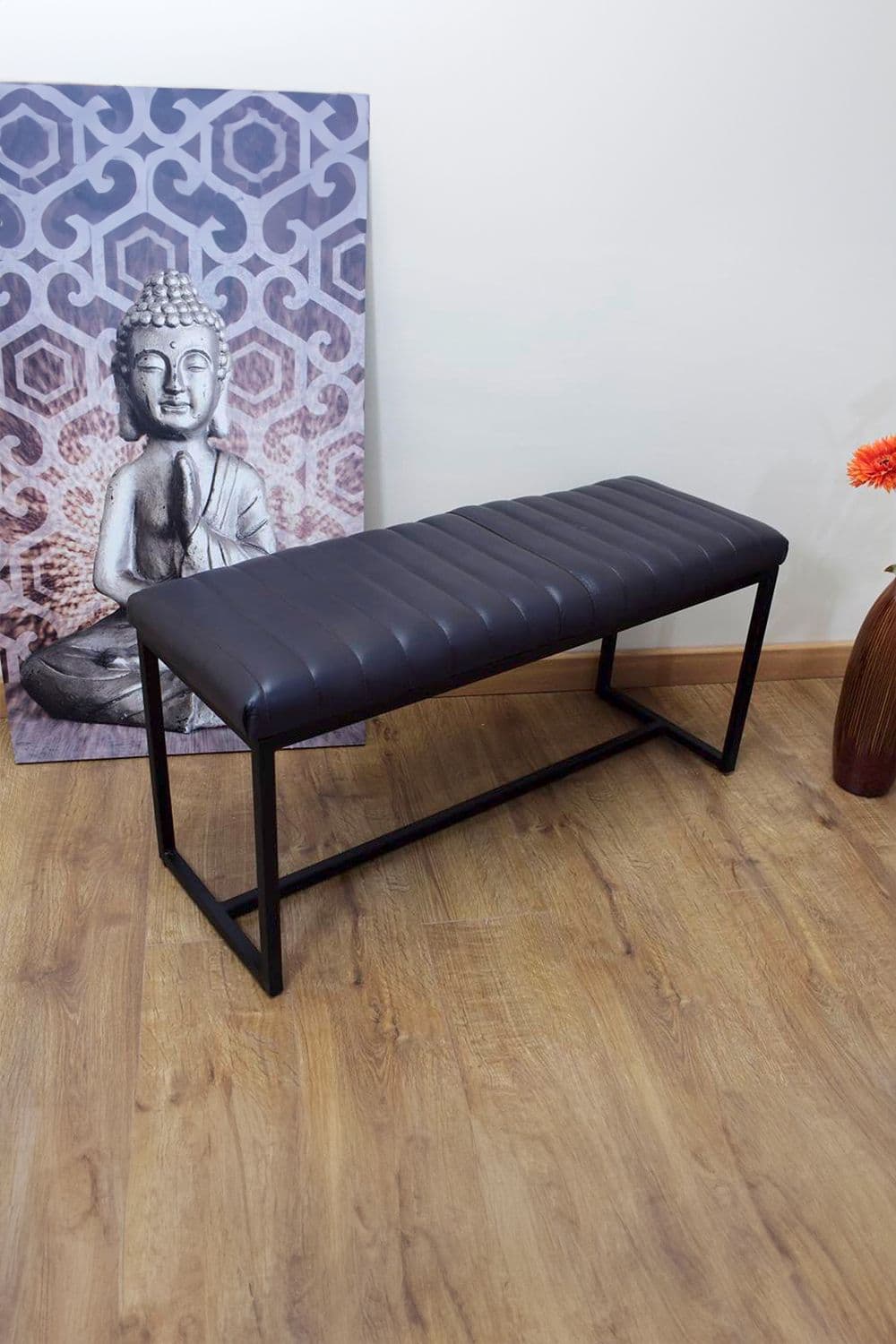 Rustic Handmade Genuine Leather Artisan Bench