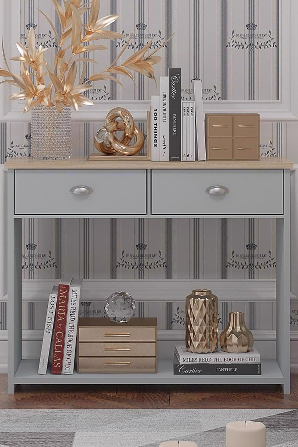 Westbury & Light Oak 2 Drawer Console Table