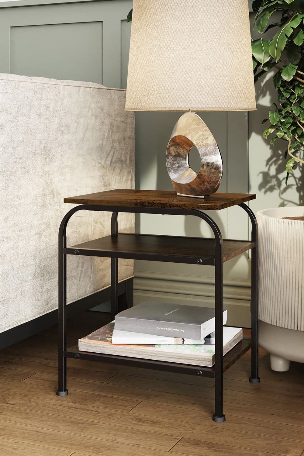 Industrial Inspired Urban 3 Tier Storage Side Table
