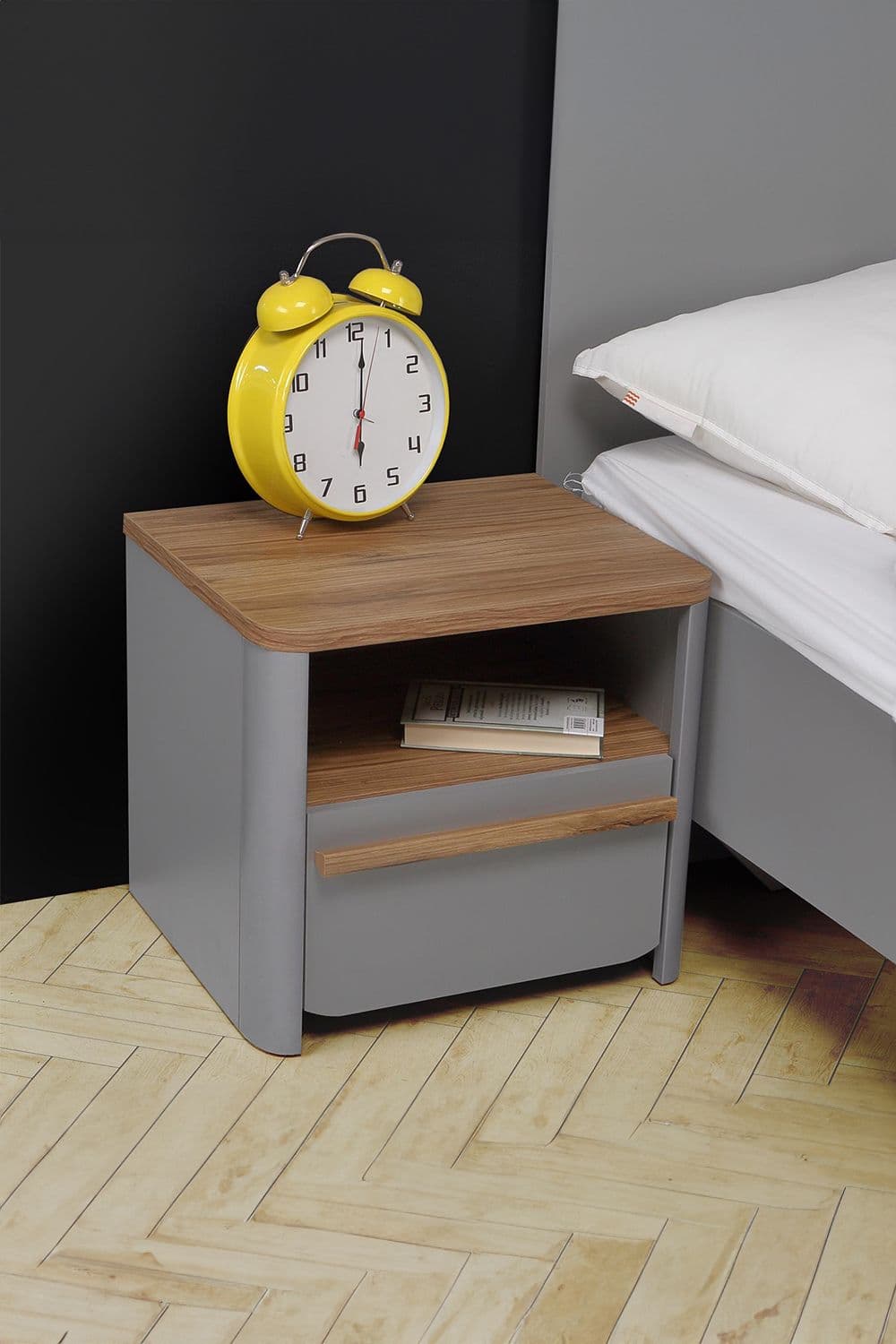 Sonoma Oak 1 Drawer 1 Shelf Bedside Table Cabinet