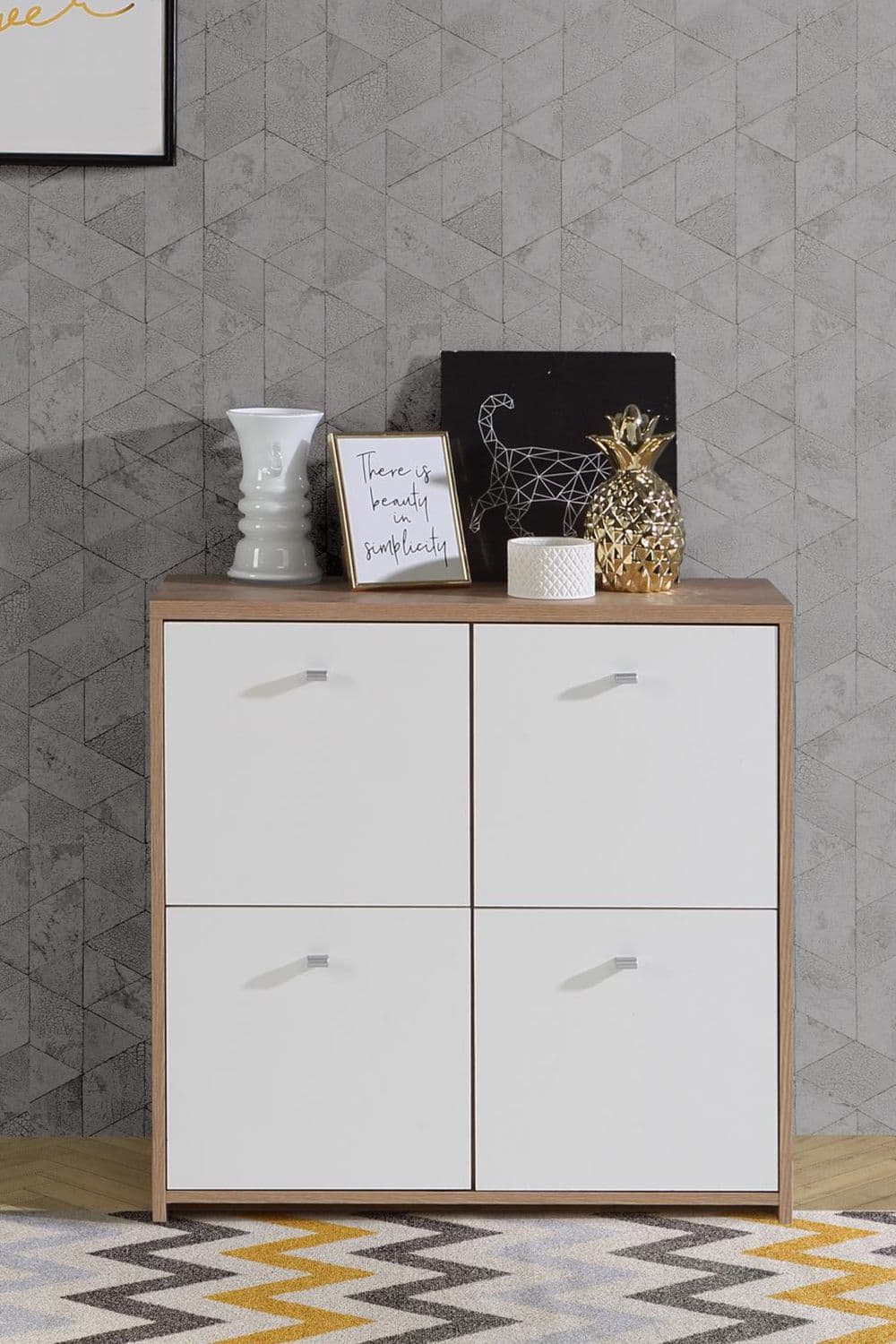 4 Door Storage Cabinet Sonoma Oak & Matt