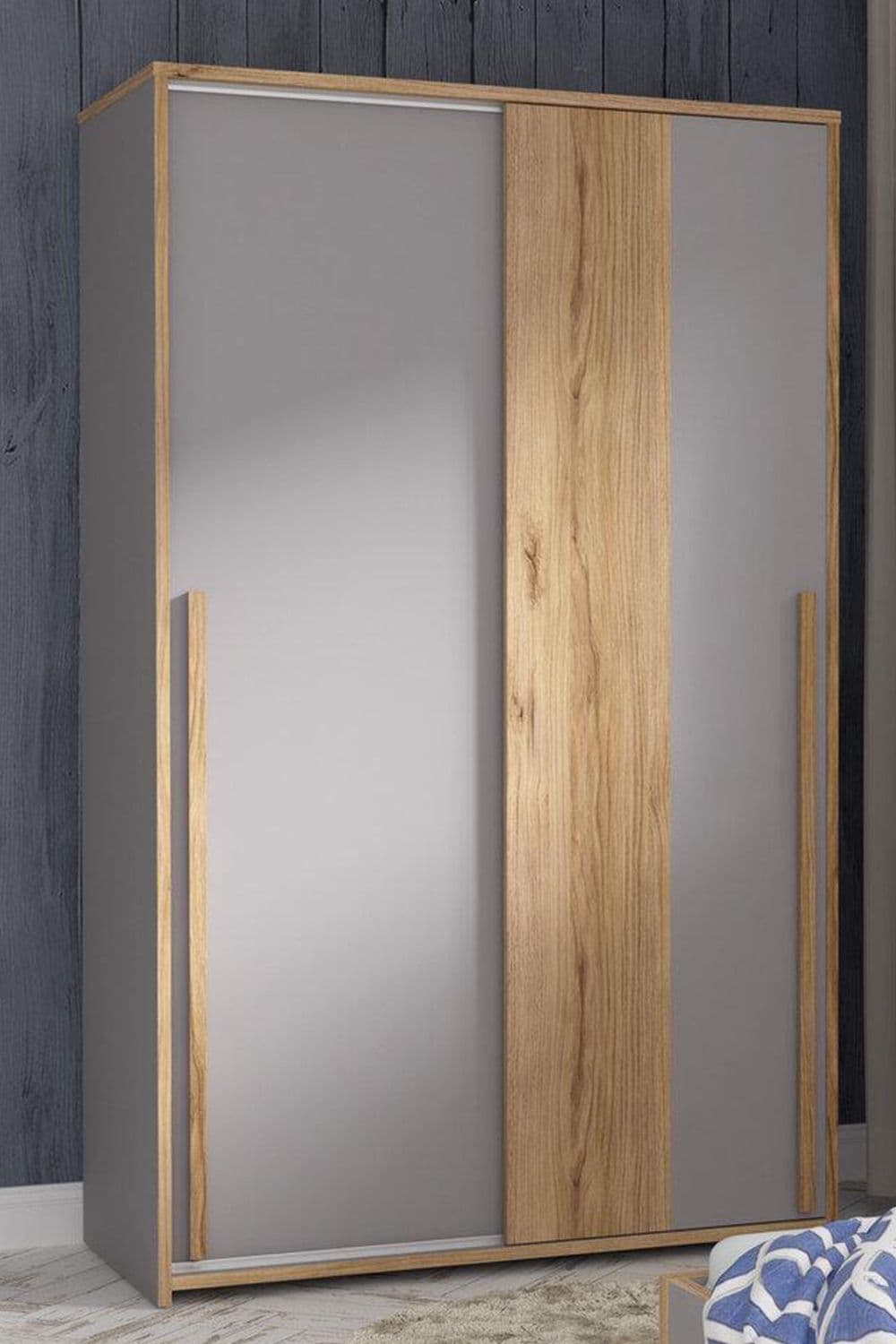 Large 2 Door Matt & Oak Sliding Wardrobe
