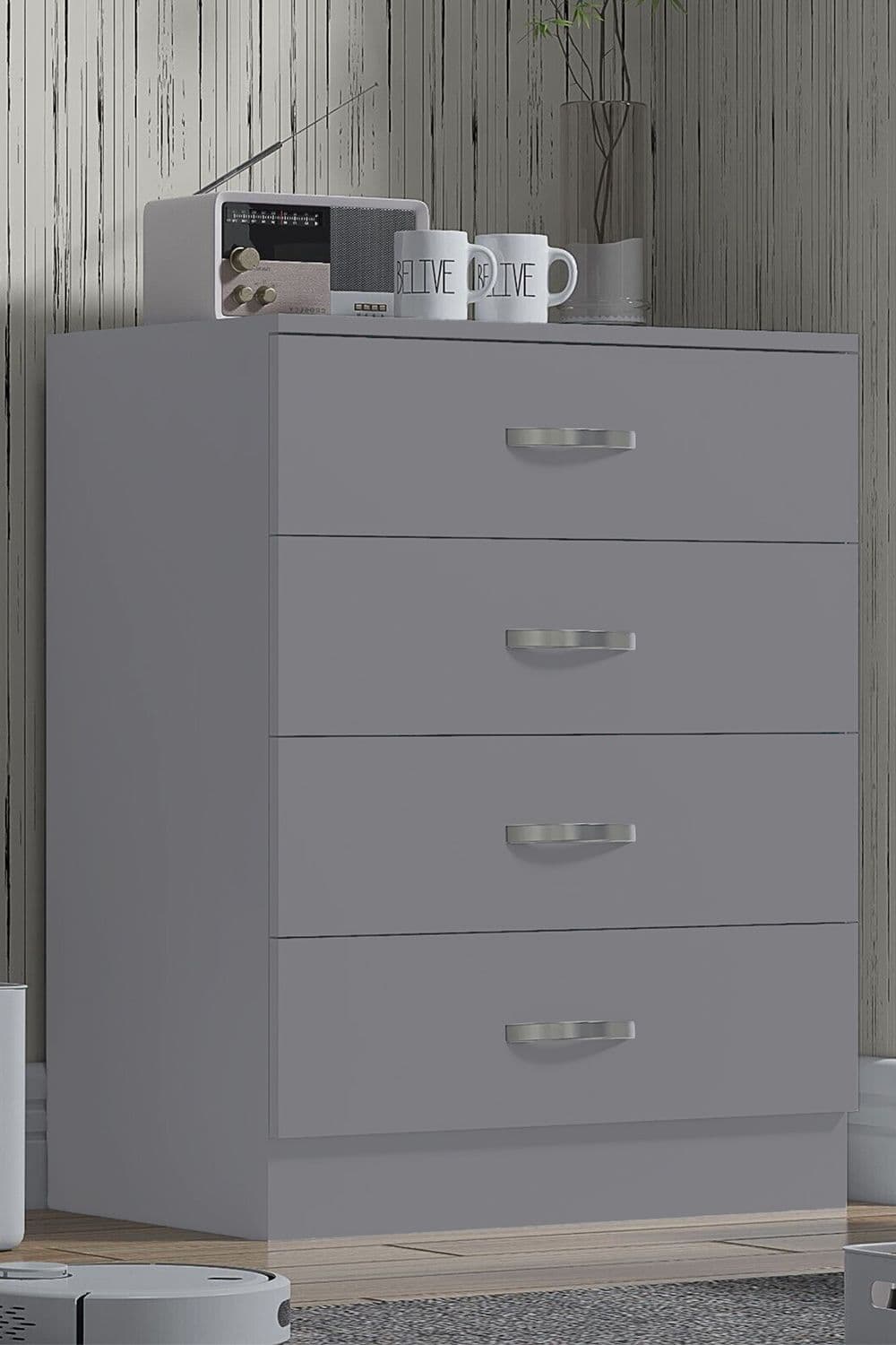 4 Drawer Chest Drawers Matt Finish Tunis