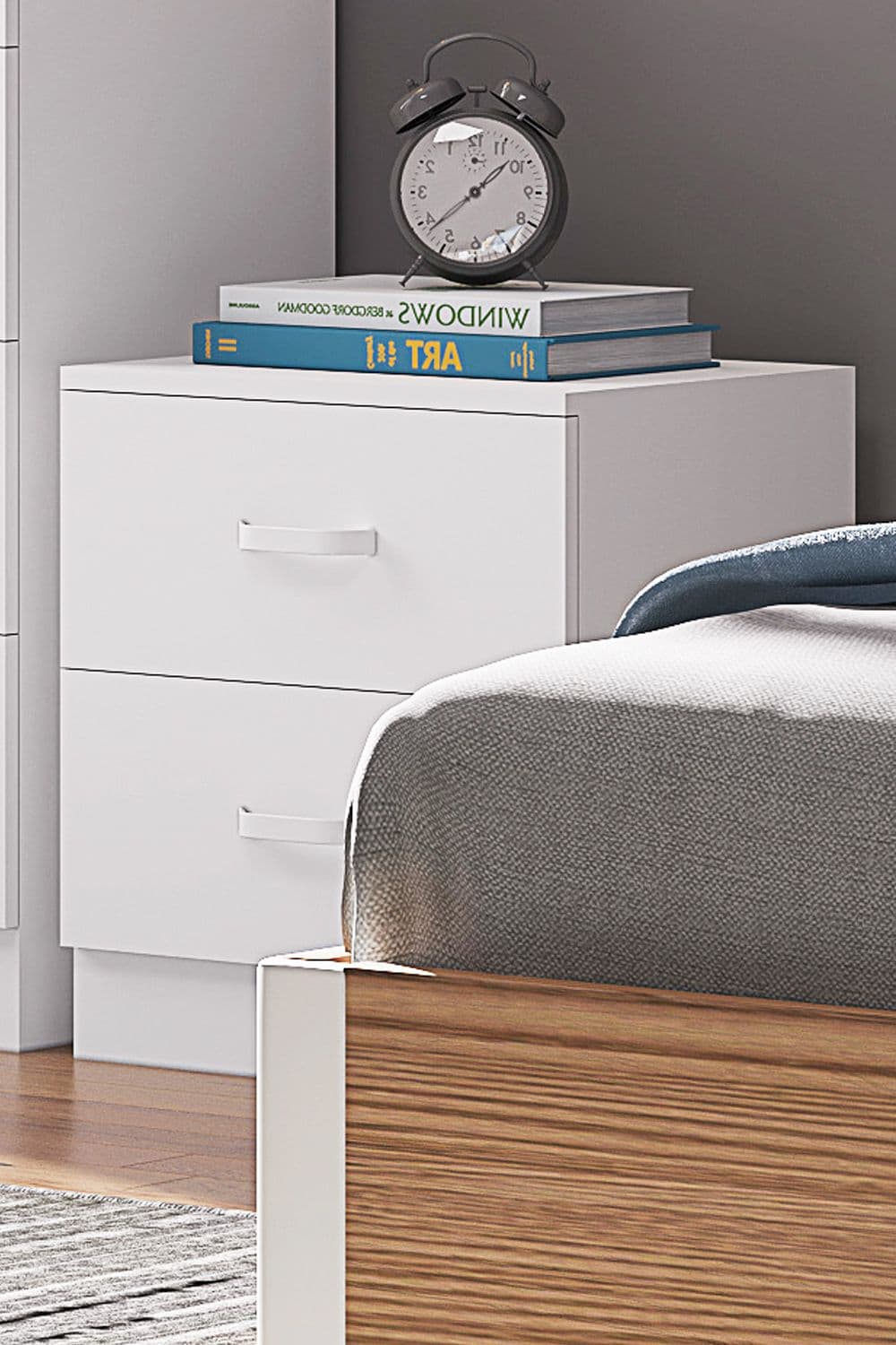Matt 2 Drawer Bedside Table