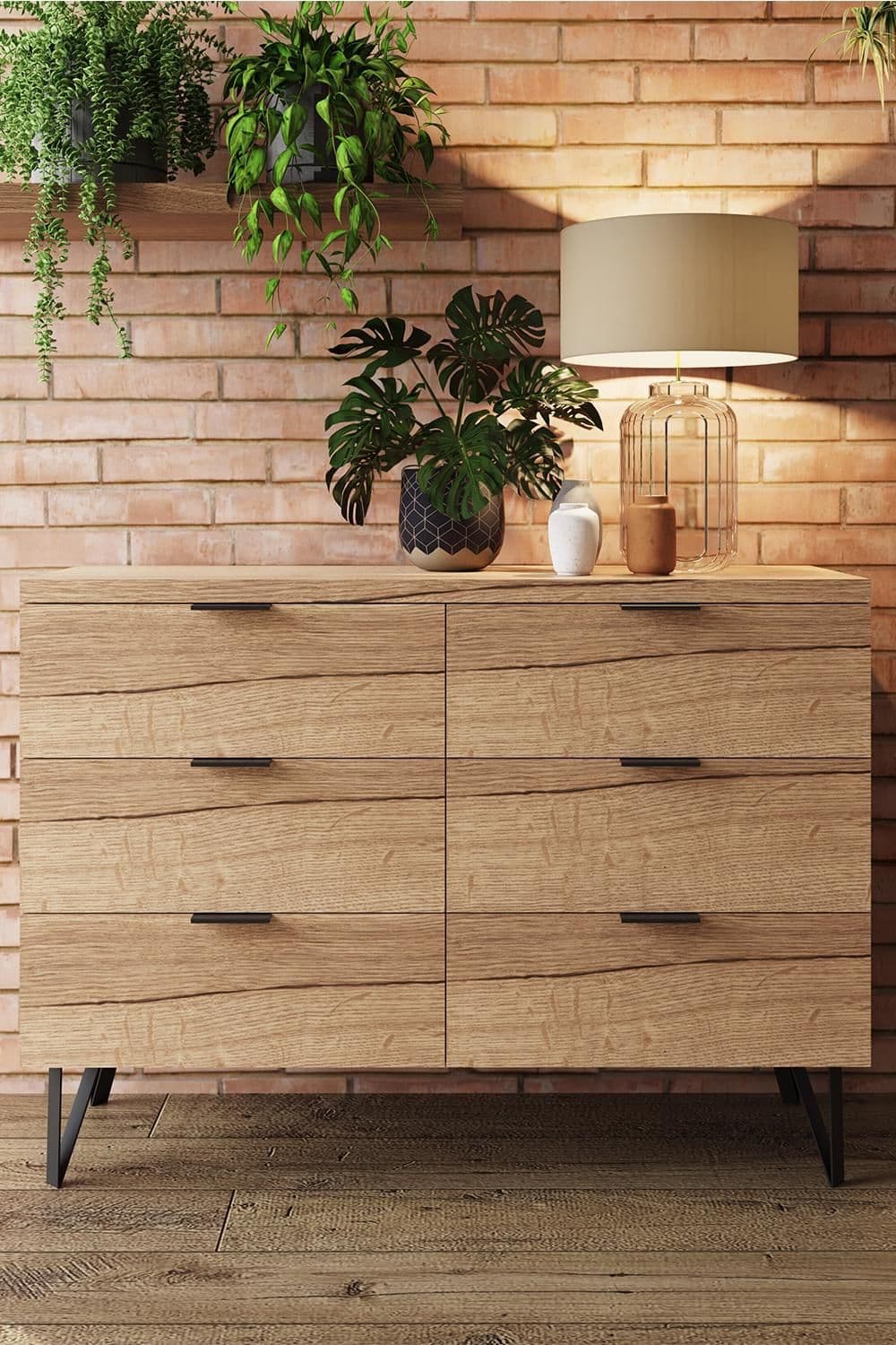Fisso 6 Drawer Cracked Oak Chest Drawers Fast Click Assembly