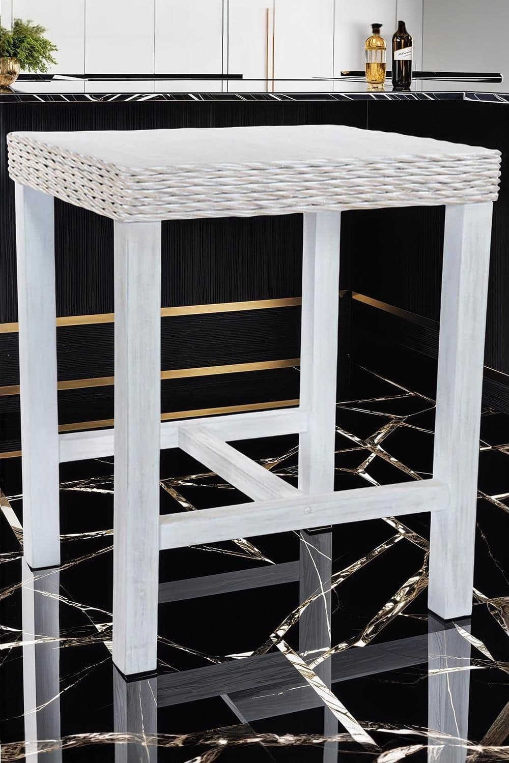 Solid Pine Bar Table Whitewash Painted Finish Reclaimed