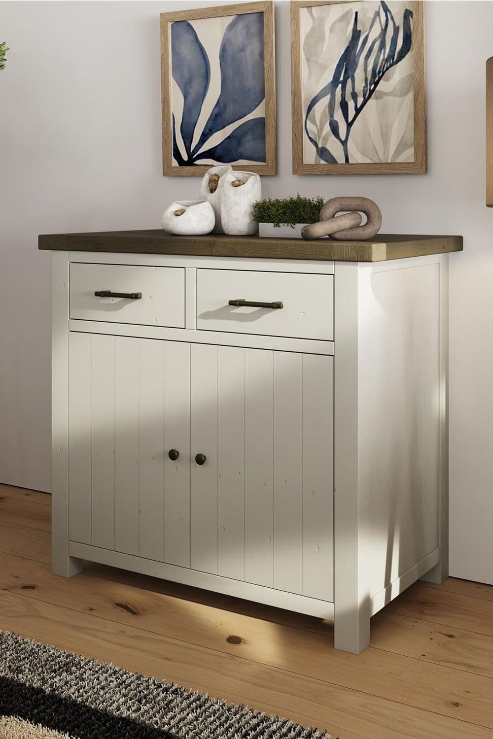 2 Door 2 Drawer Handmade Solid Reclaimed Truffle Pine Small Sideboard