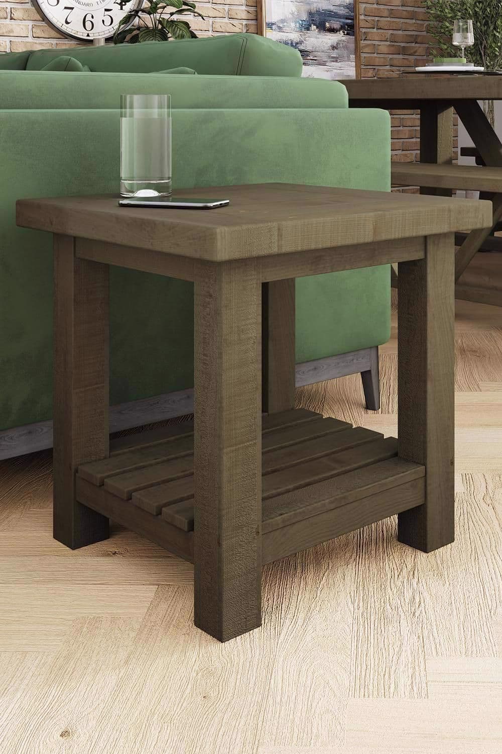 Solid Reclaimed Pine Lamp Side Table