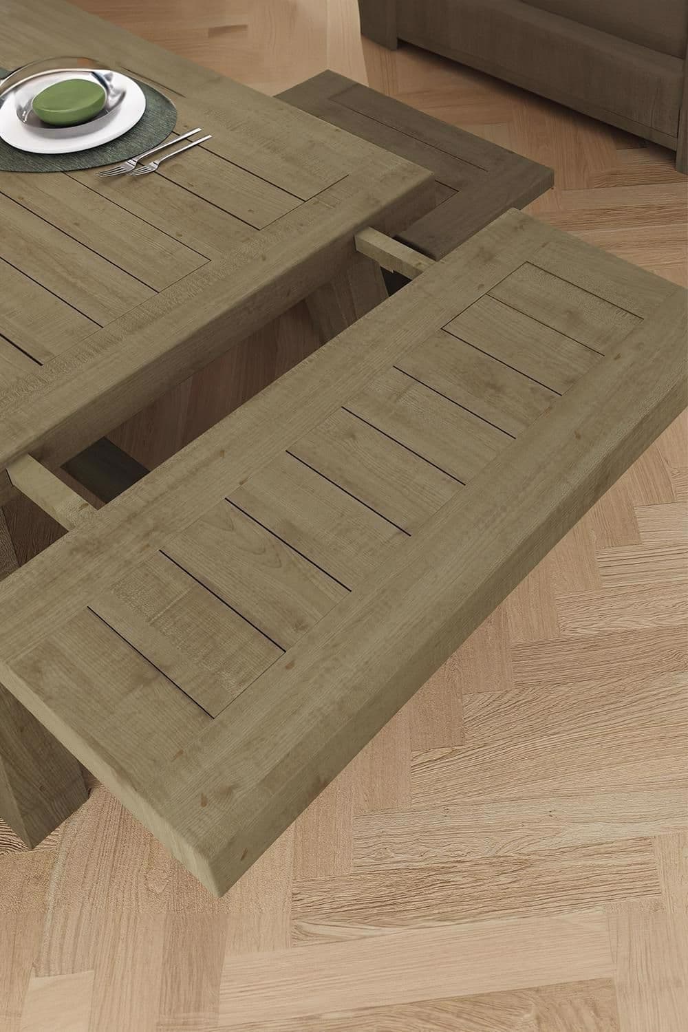 Exquisite Solid Reclaimed Pine Extension Leaf