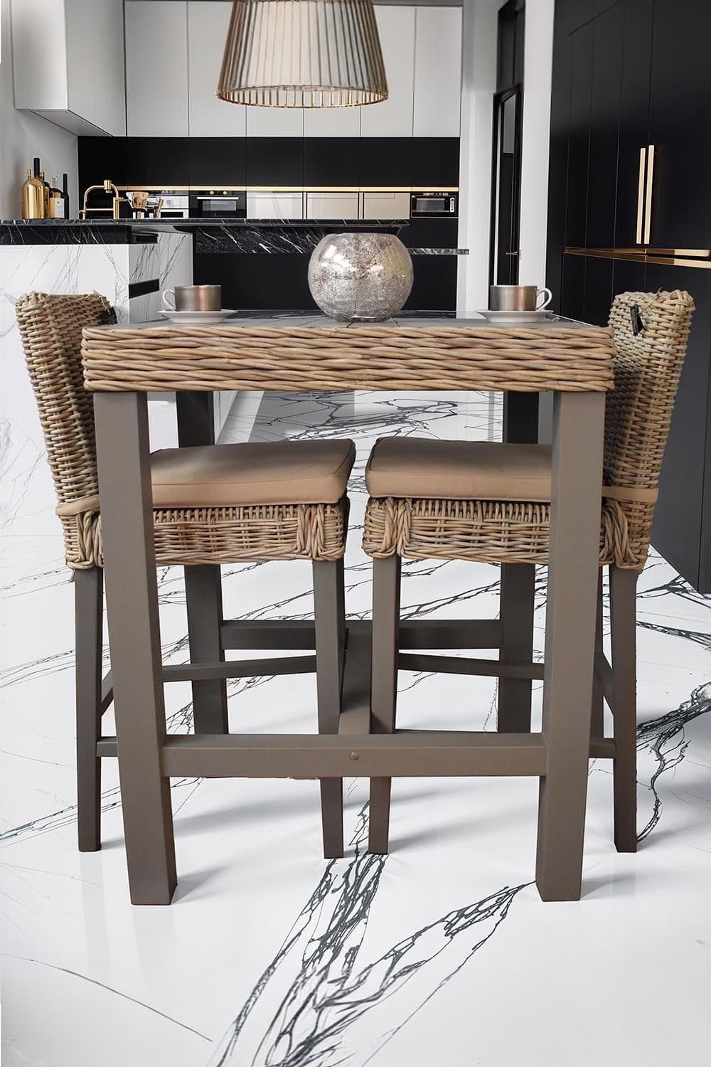 Solid Pine Bar Table Greywash Painted Finish Reclaimed