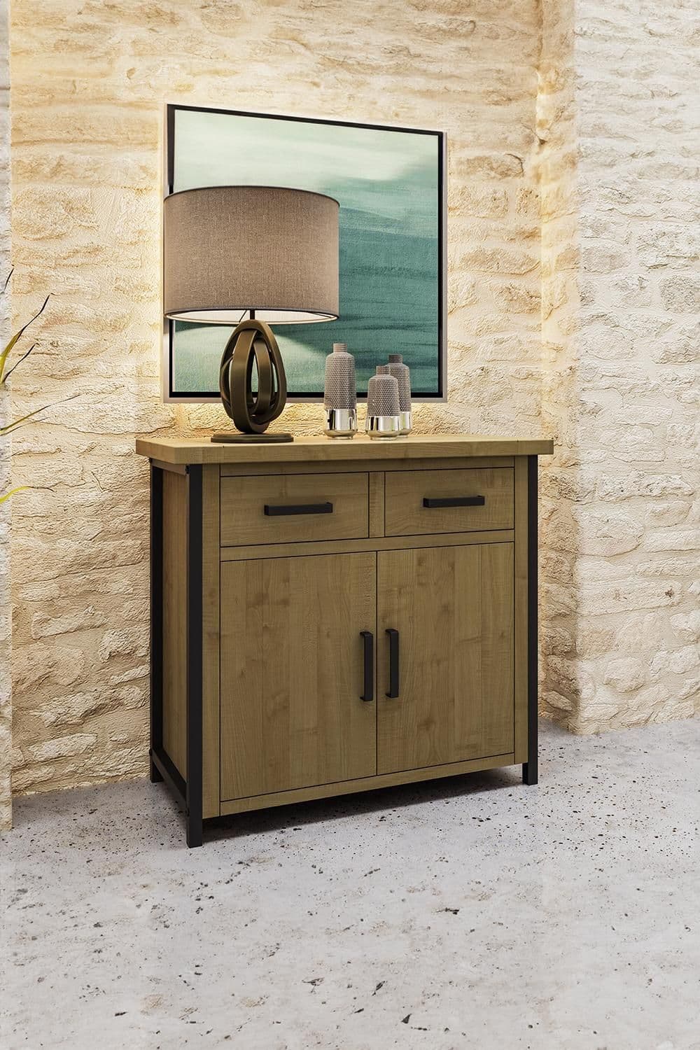 Handmade 2 Drawer 2 Door Sideboard Solid Driftwood Pine