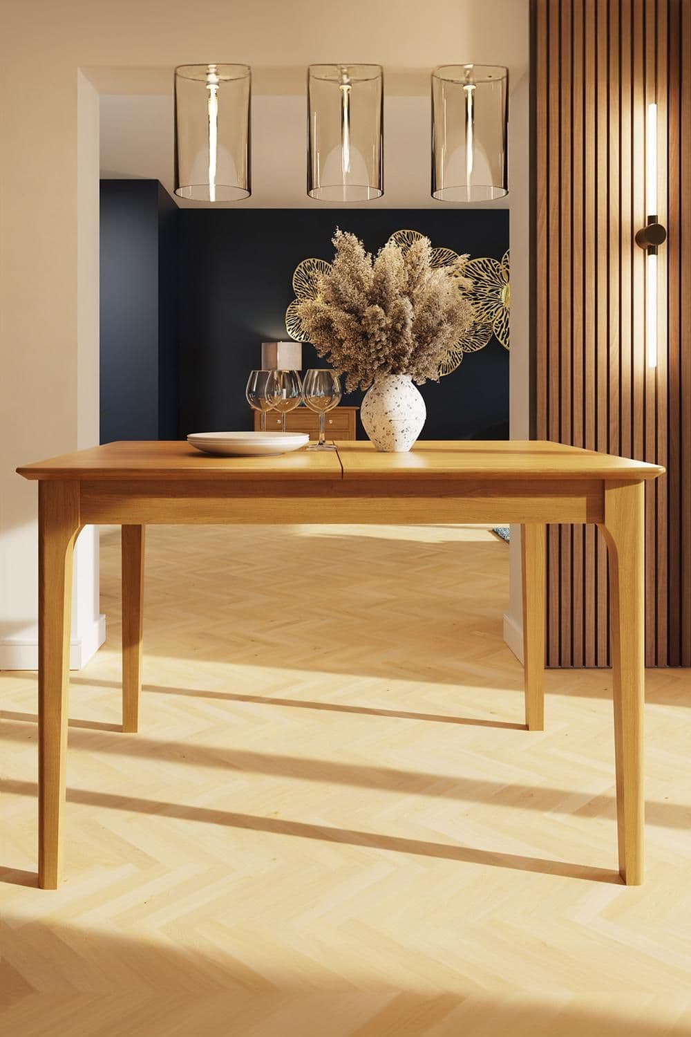 1.2m Oak Extending Dining Table