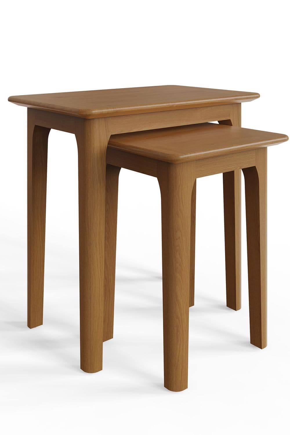 Nest 2 Tables Oak Ready Assembled