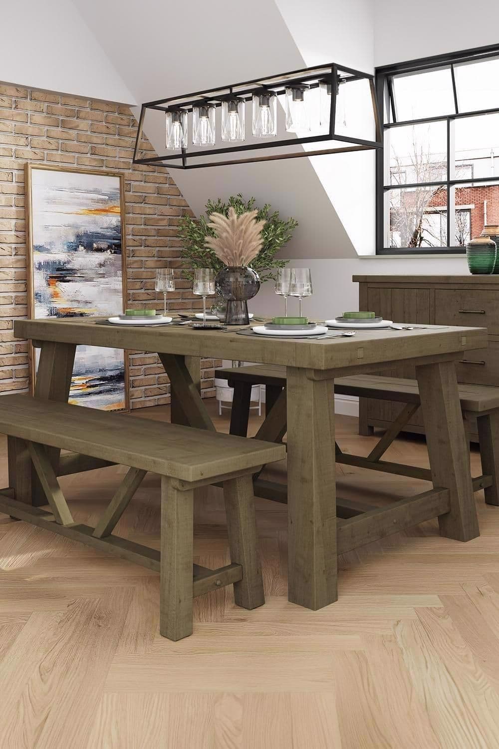 1.6M Solid Reclaimed Pine 4 Piece Dining Set