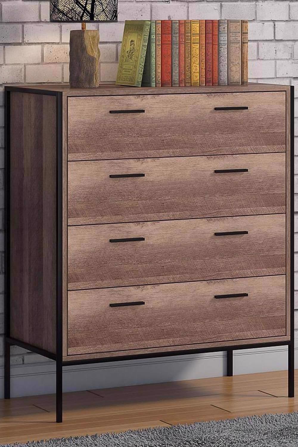 Industrial Inspired 4 Drawer Chest Drawers
