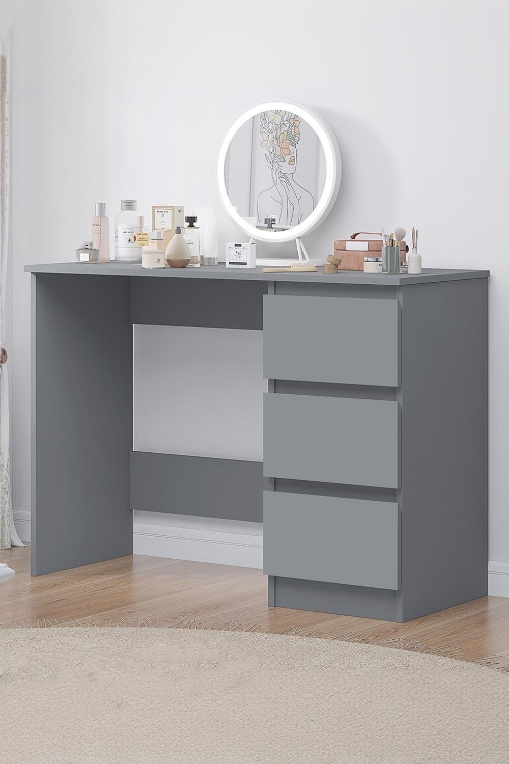 Large 3 Drawer Home Office Desk Dressing Table Scratch Resistant