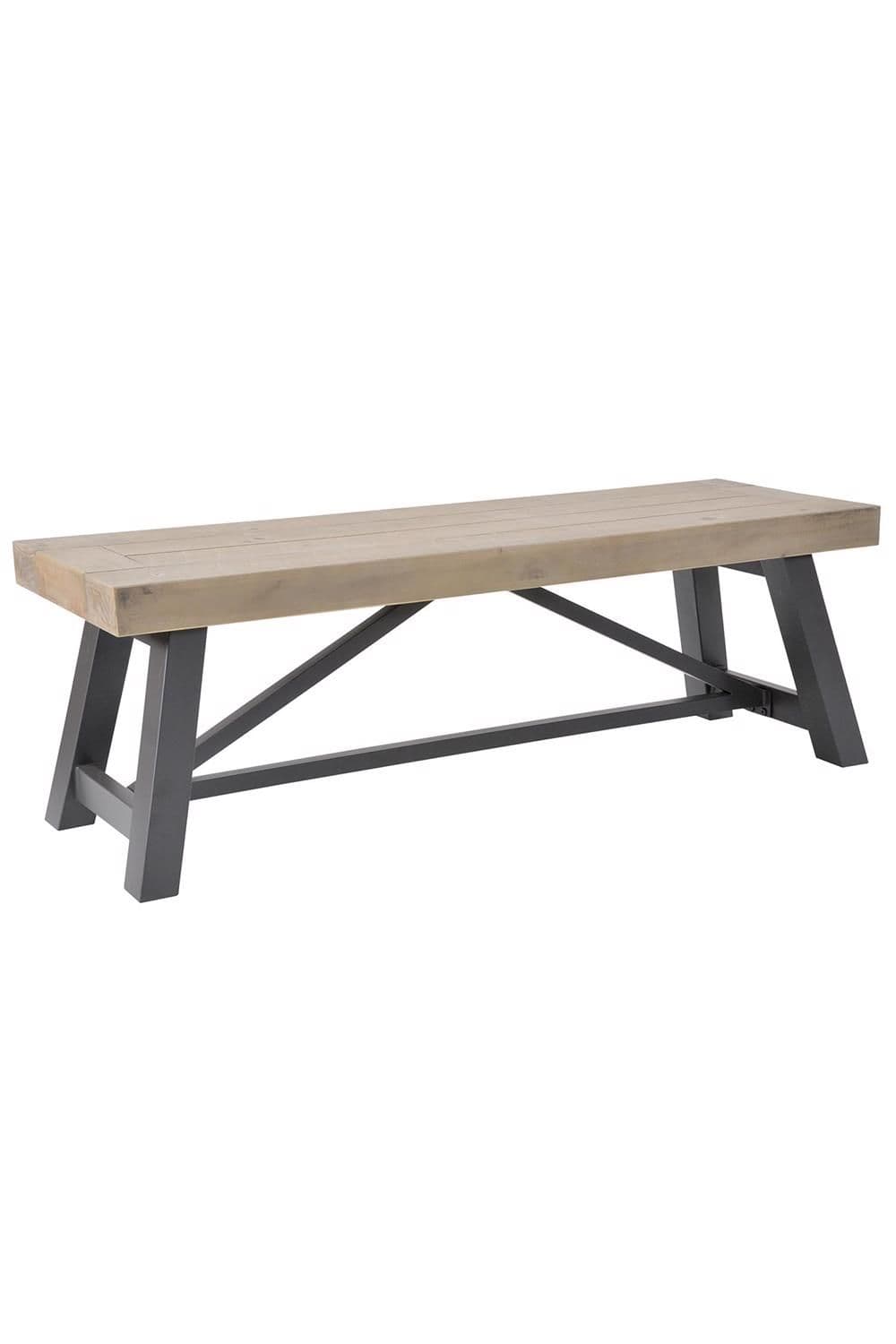 1.69m Solid Reclaimed Pine Wash Dining Bench