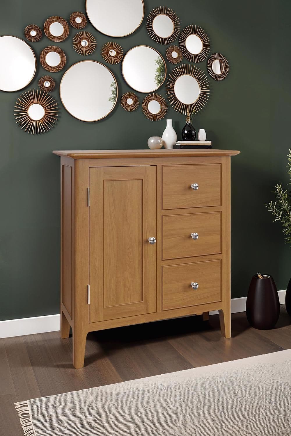 3 Door 1 Drawer Large Solid Oak Sideboard