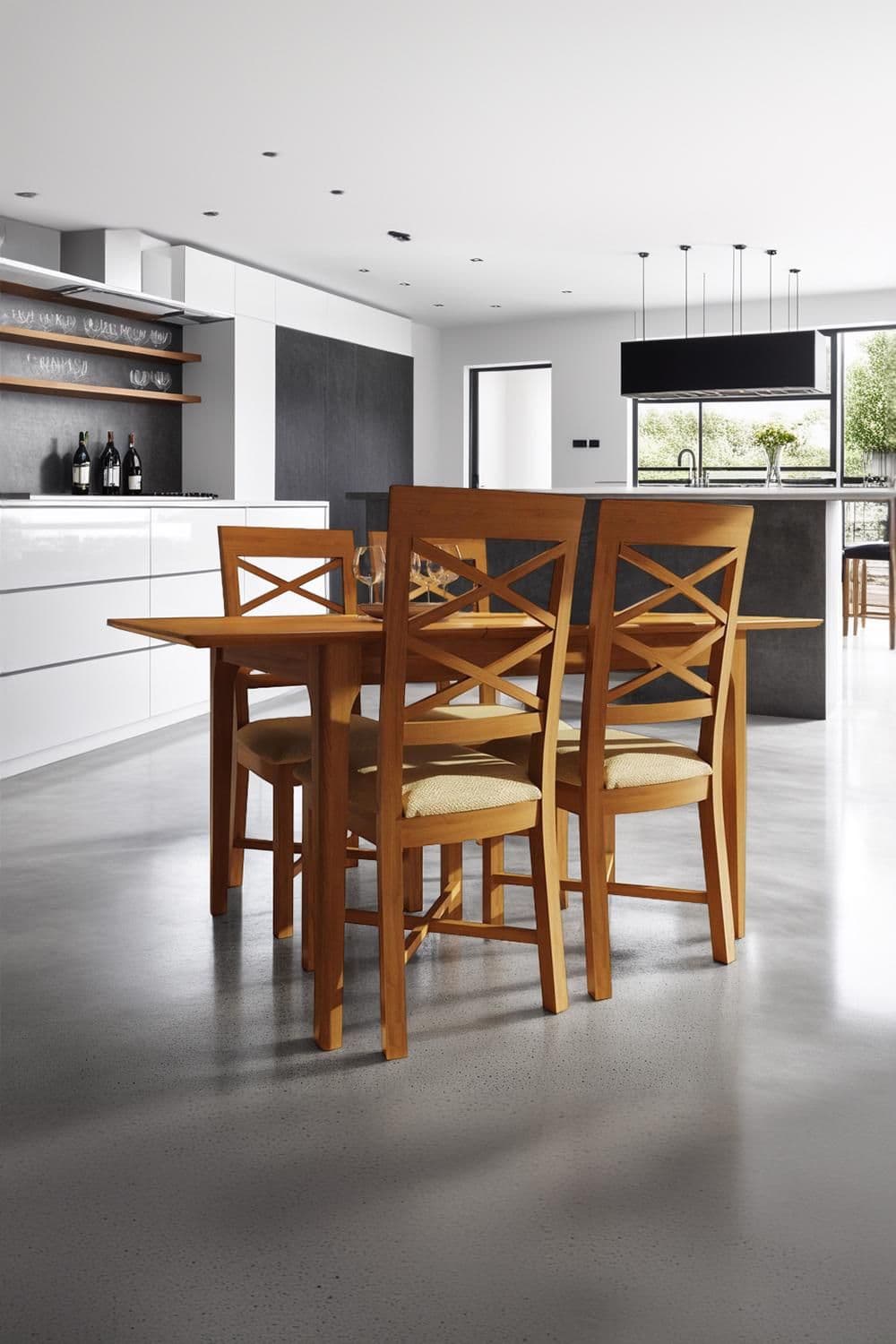 1.2M Solid Oak Extending Dining Table & Chairs Set