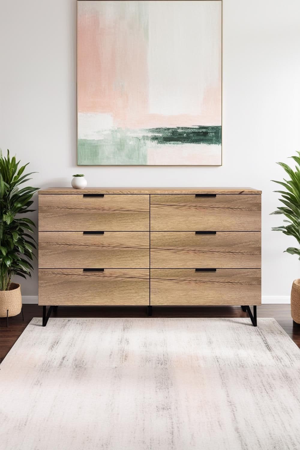 Cracked Oak 6 Drawer Chest Drawer Fast Click Assembly