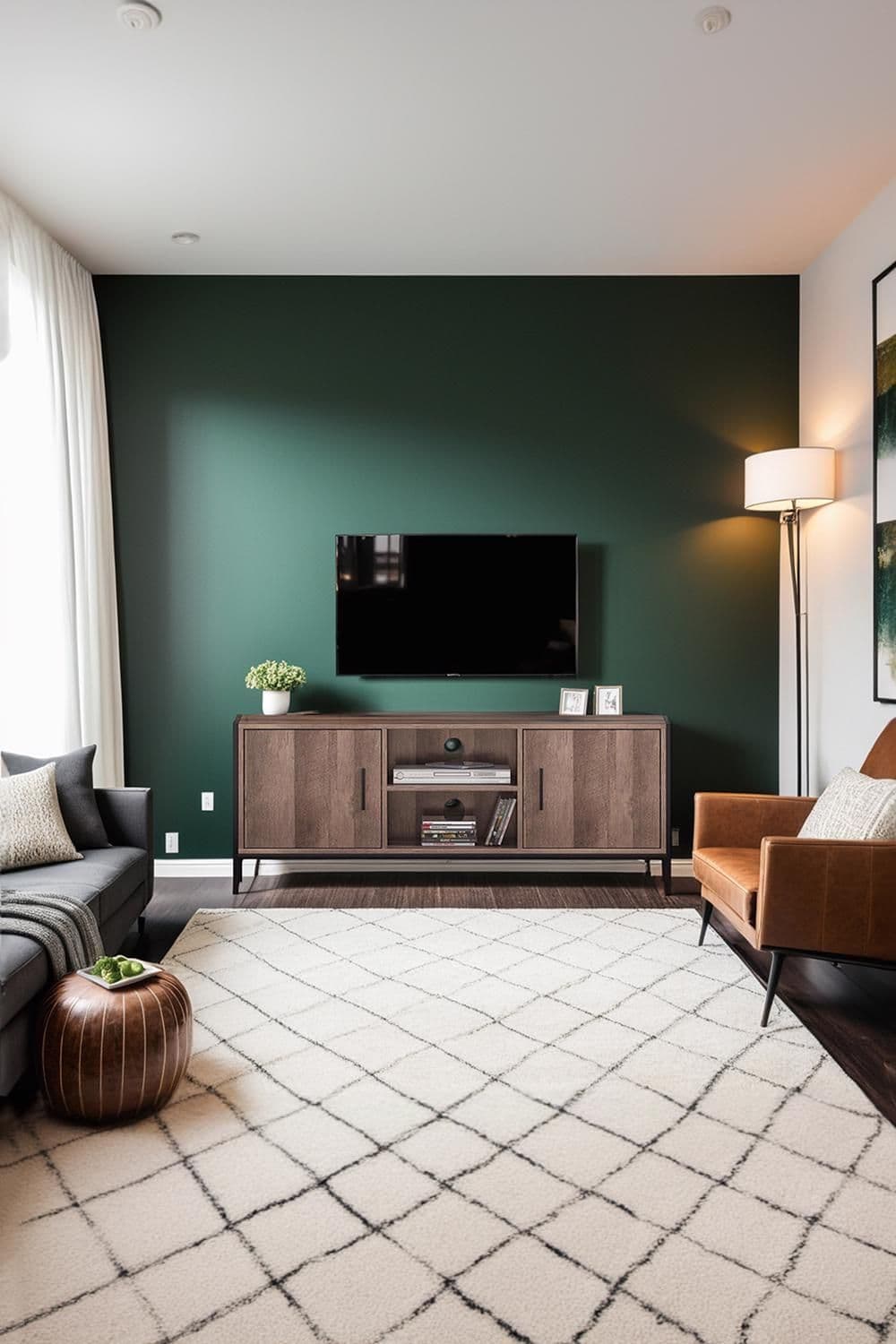 2 Door Cracked Oak Effect Modern TV Unit