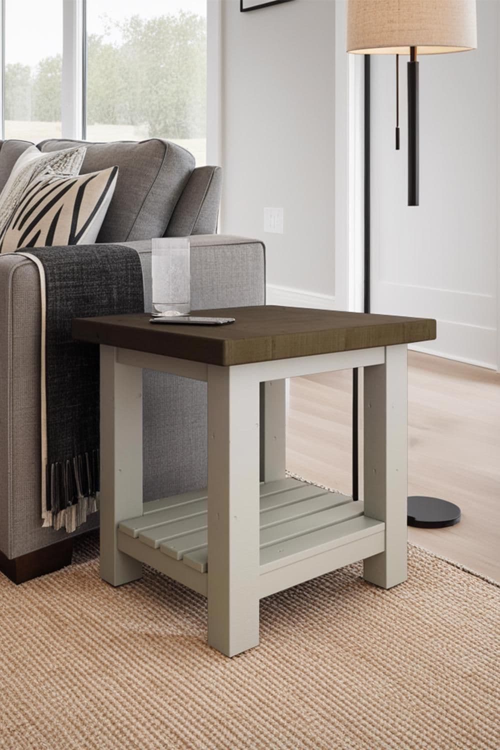 Solid Pine Lamp Side Table Handmade