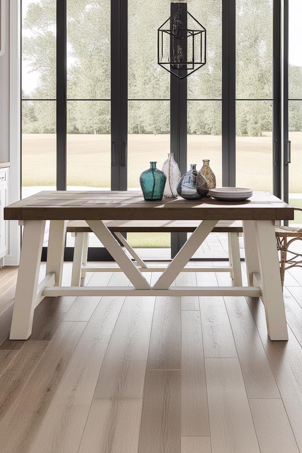 Solid Pine 1.6M Fixed Top Dining Table Handmade