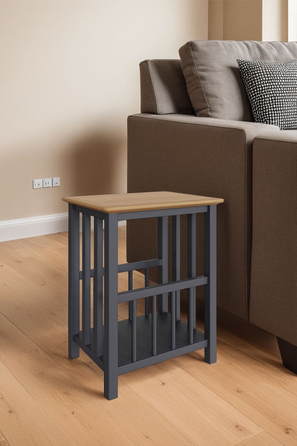 Solid Oak Magazine Table Graphite Painted Finish