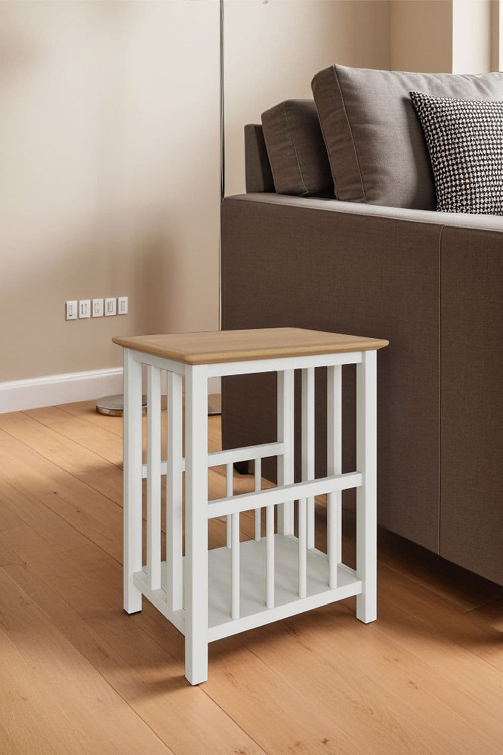 Solid Oak Magazine Table Painted Linen Finish