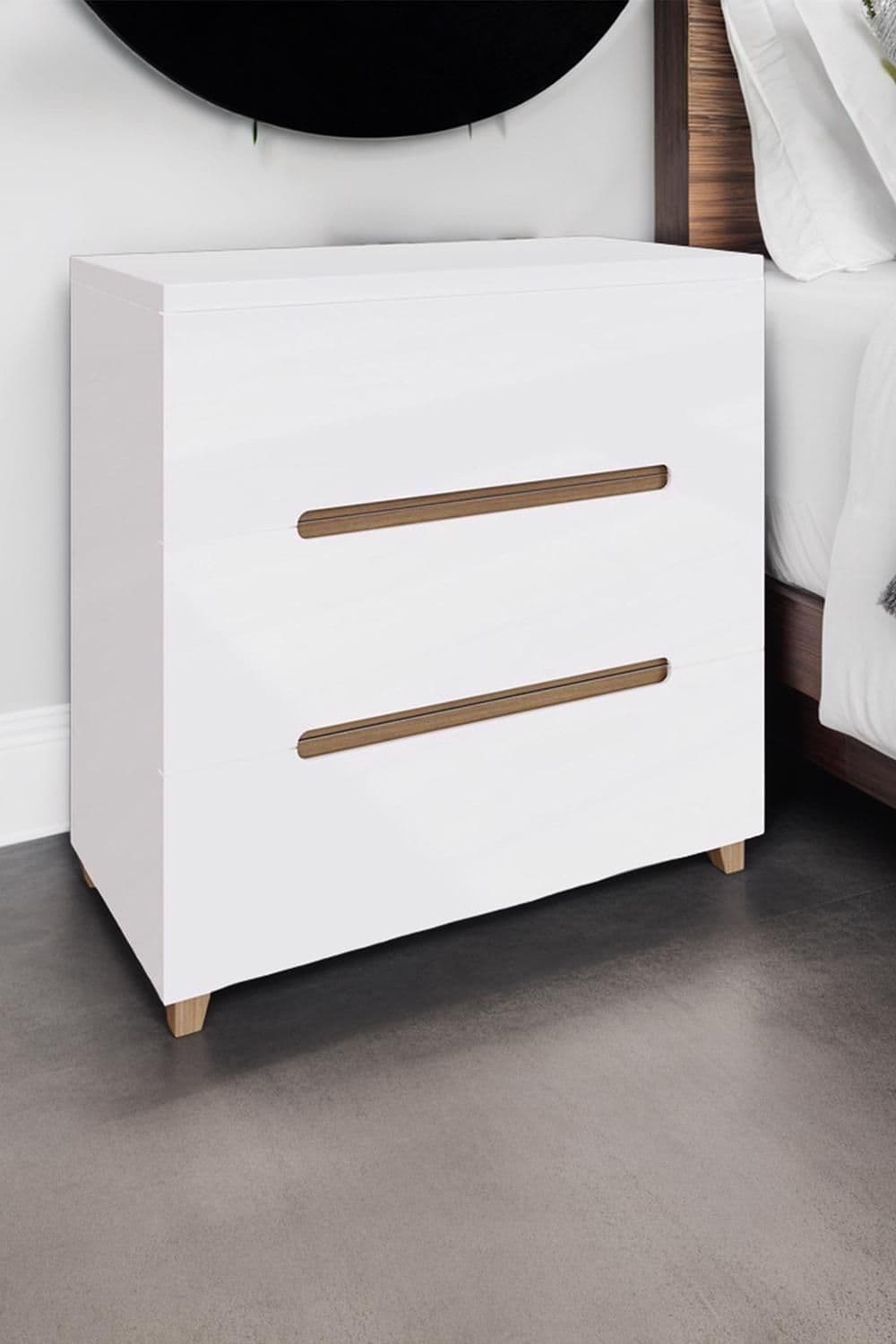 Gloss 3 Drawer Bedside Chest Fast Click Assembly