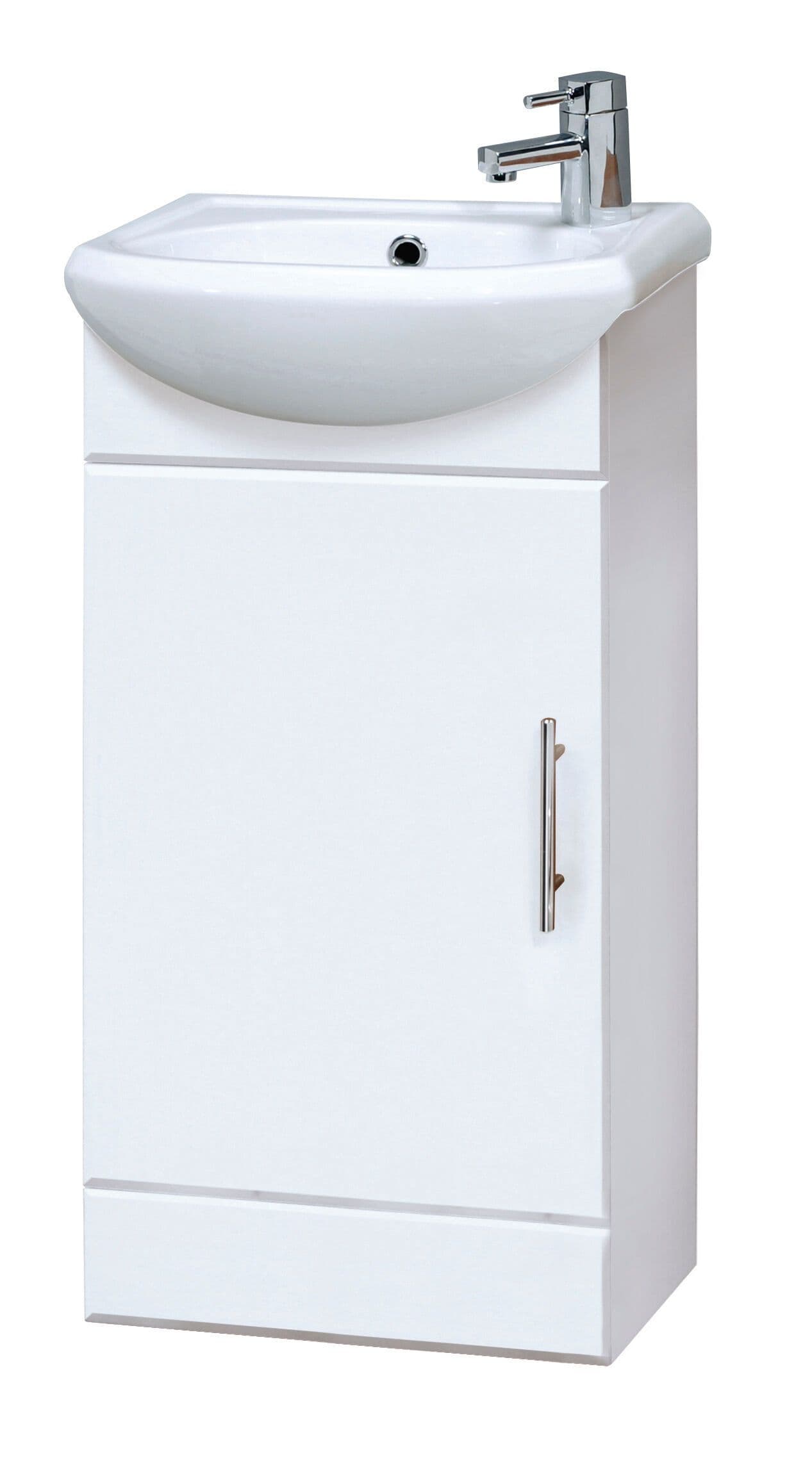 1 Door Cloakroom Vanity Basin Unit Gloss 400mm