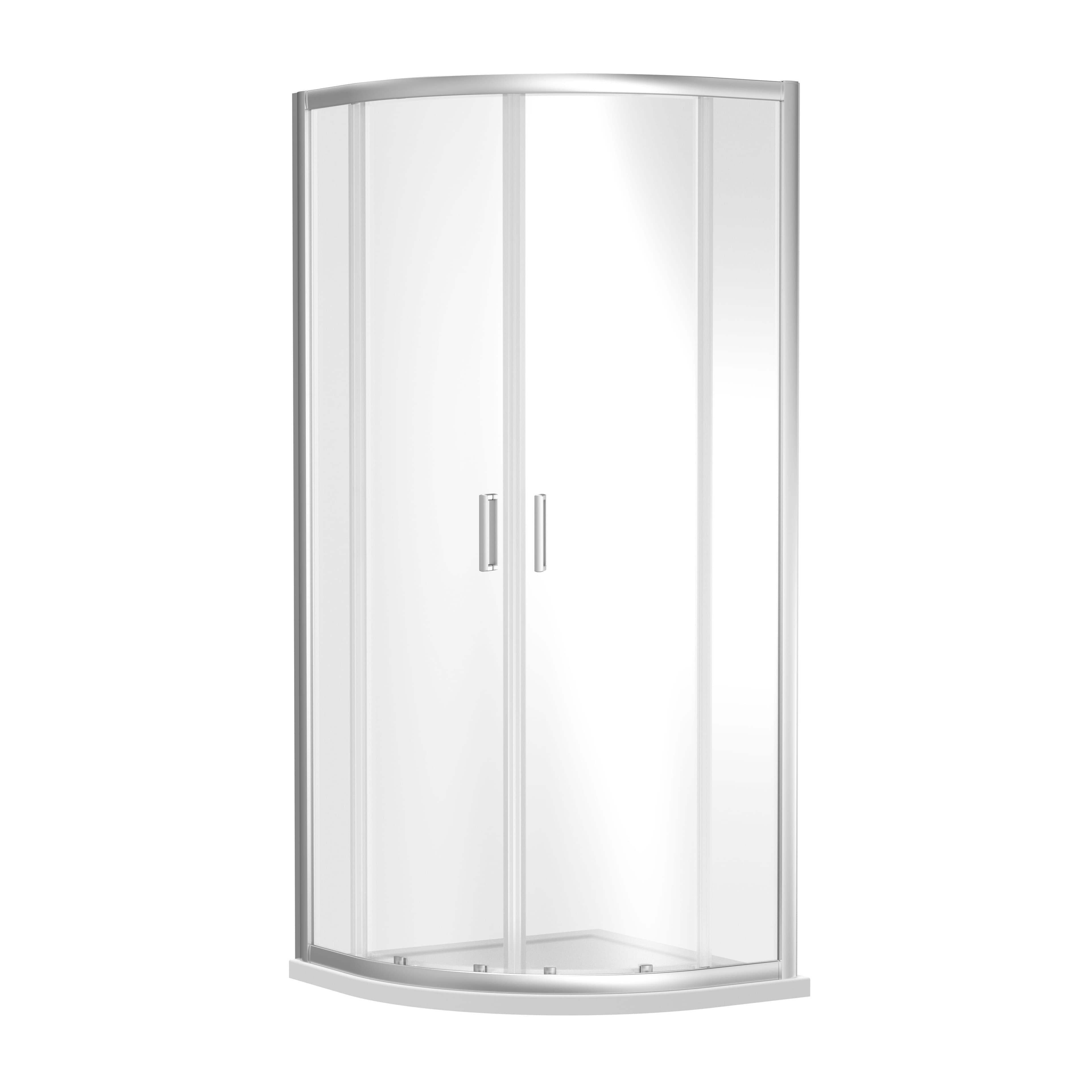 Quadrant 6mm Toughened Safety Glass Shower Enclosure Chrome 800mm