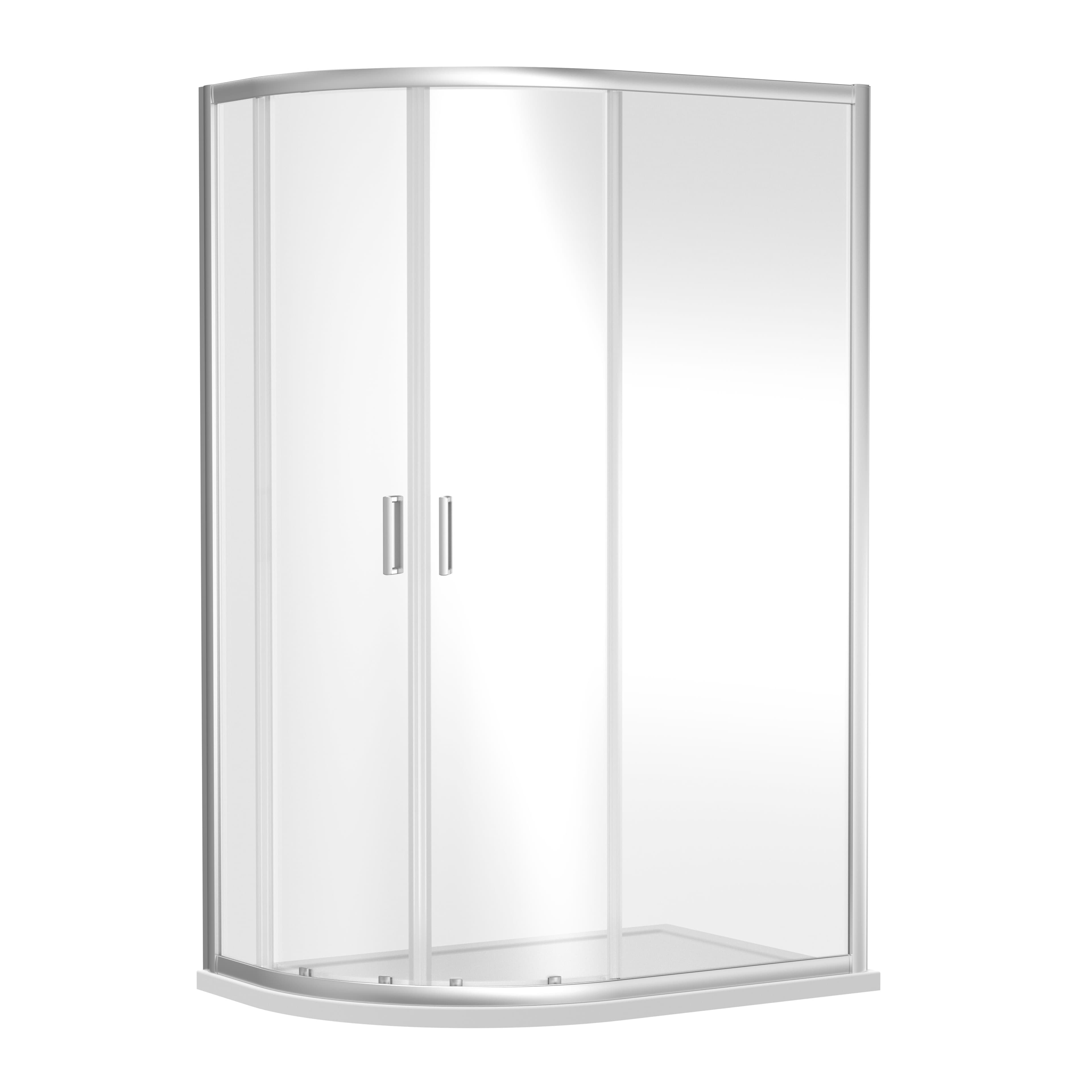 Offset Quadrant 6mm Safety Glass Shower Enclosure Chrome 1200x 800mm