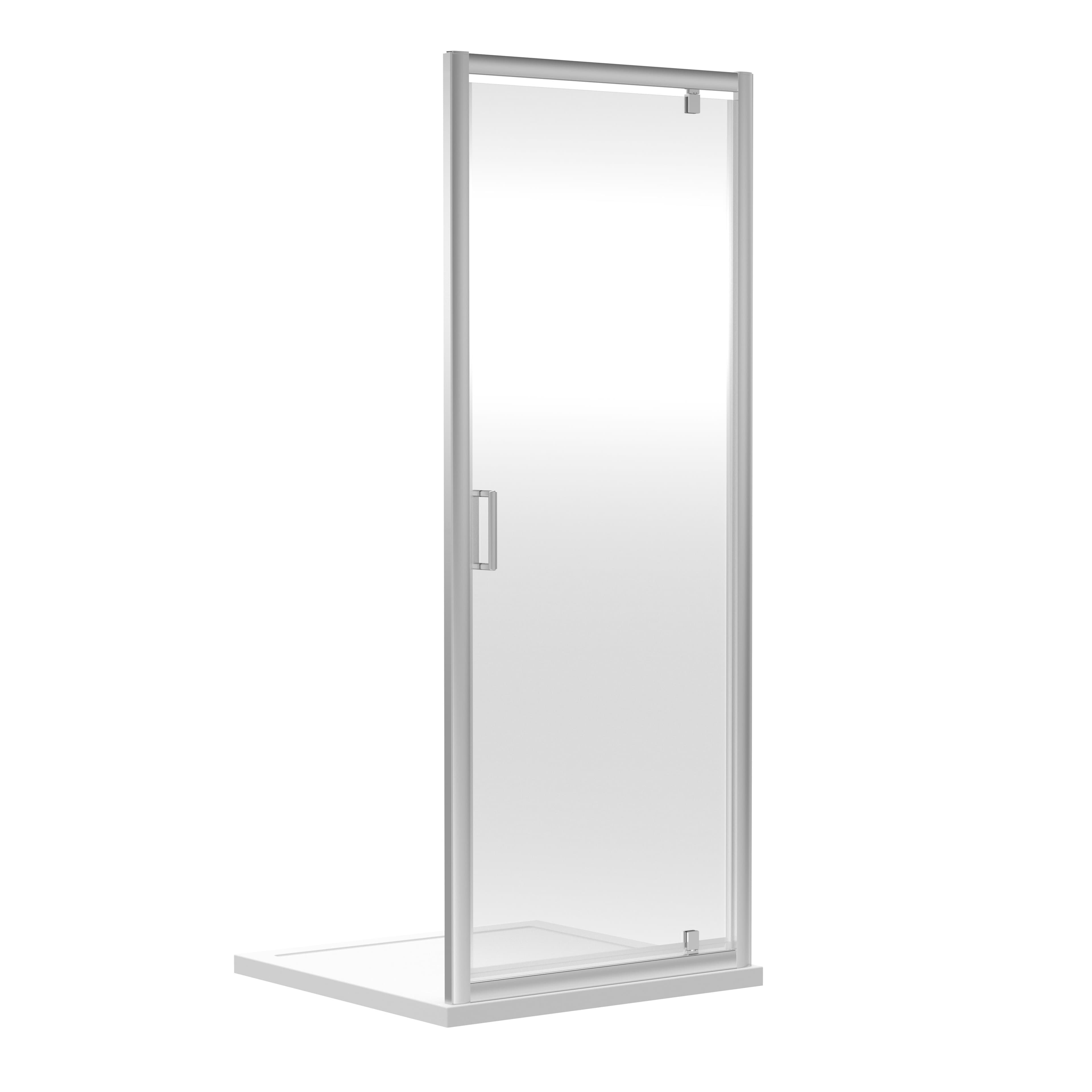 Toughened Safety Glass Reversible Pivot Shower Door Chrome 6mm 900mm