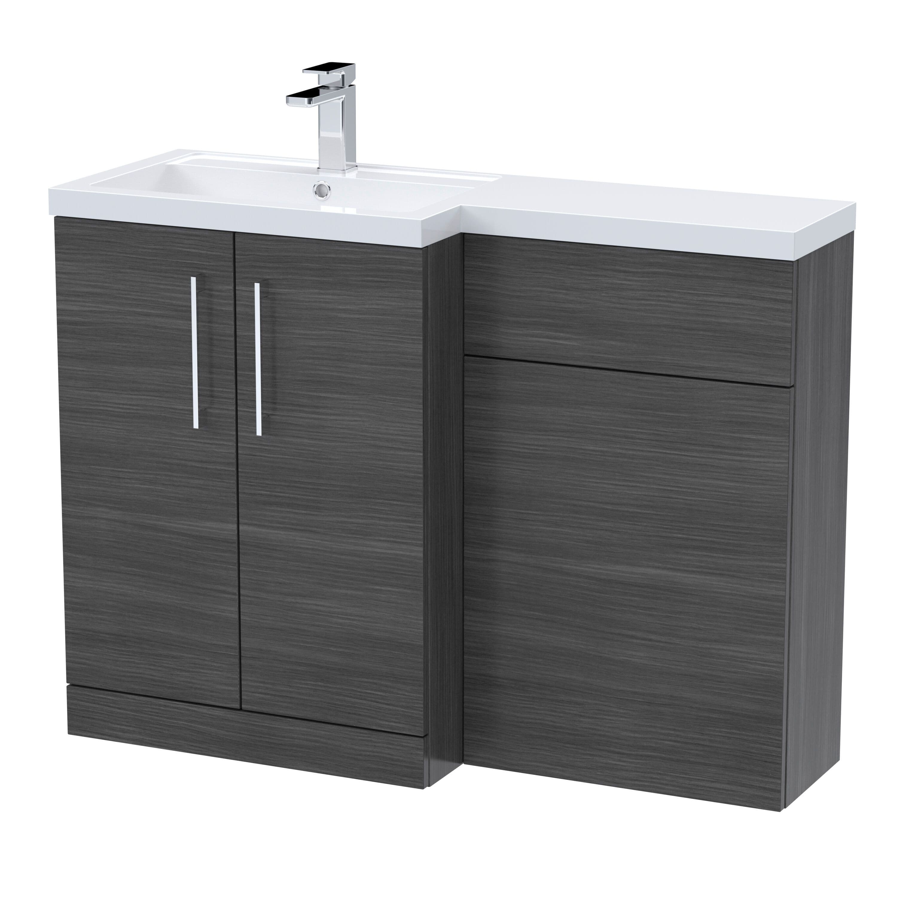 Vanity Basin WC Unit Left Hand Anthracite 1100mm x 390mm