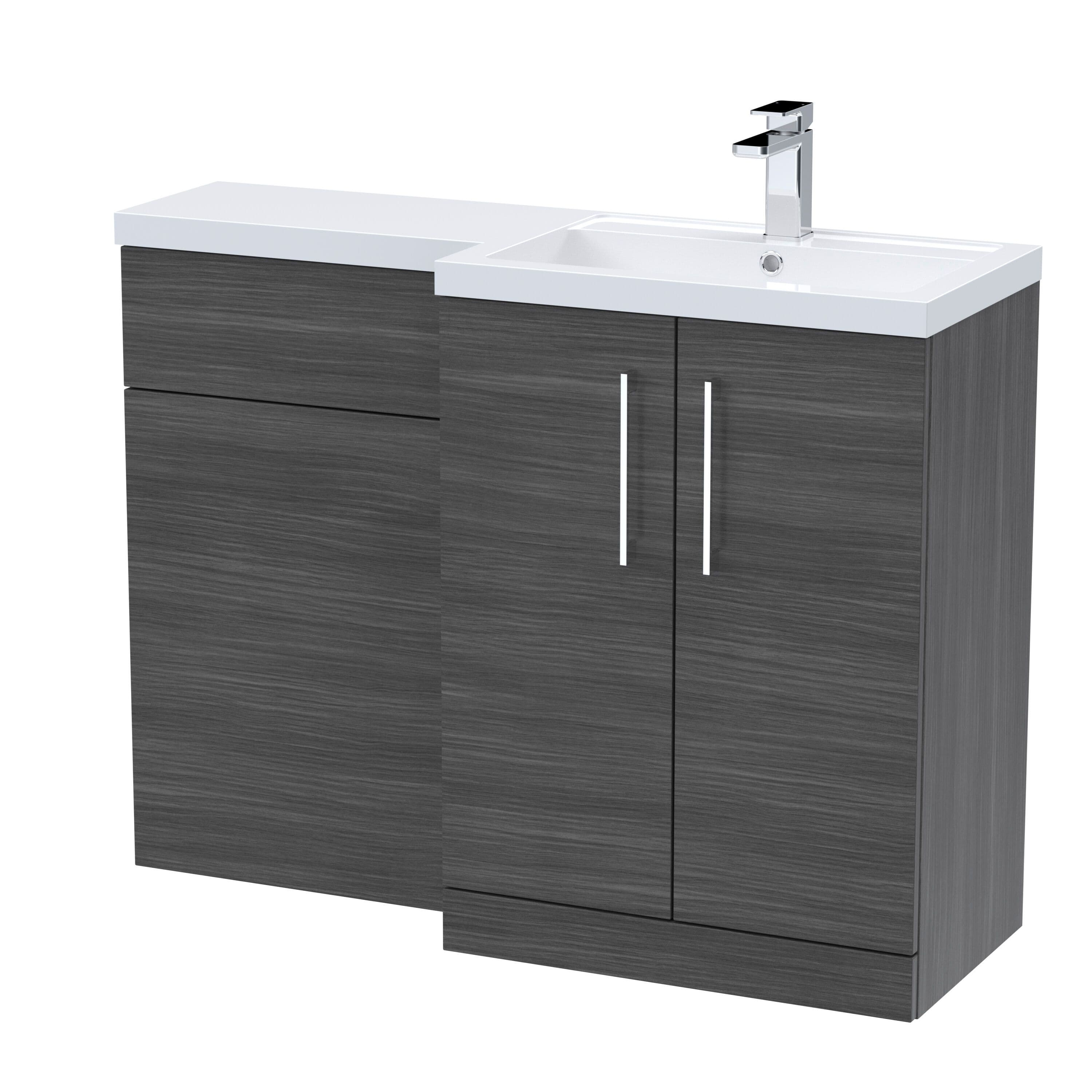 Right Hand Floor Standing Vanity Basin WC Unit 1100mm Anthracite 1100mm