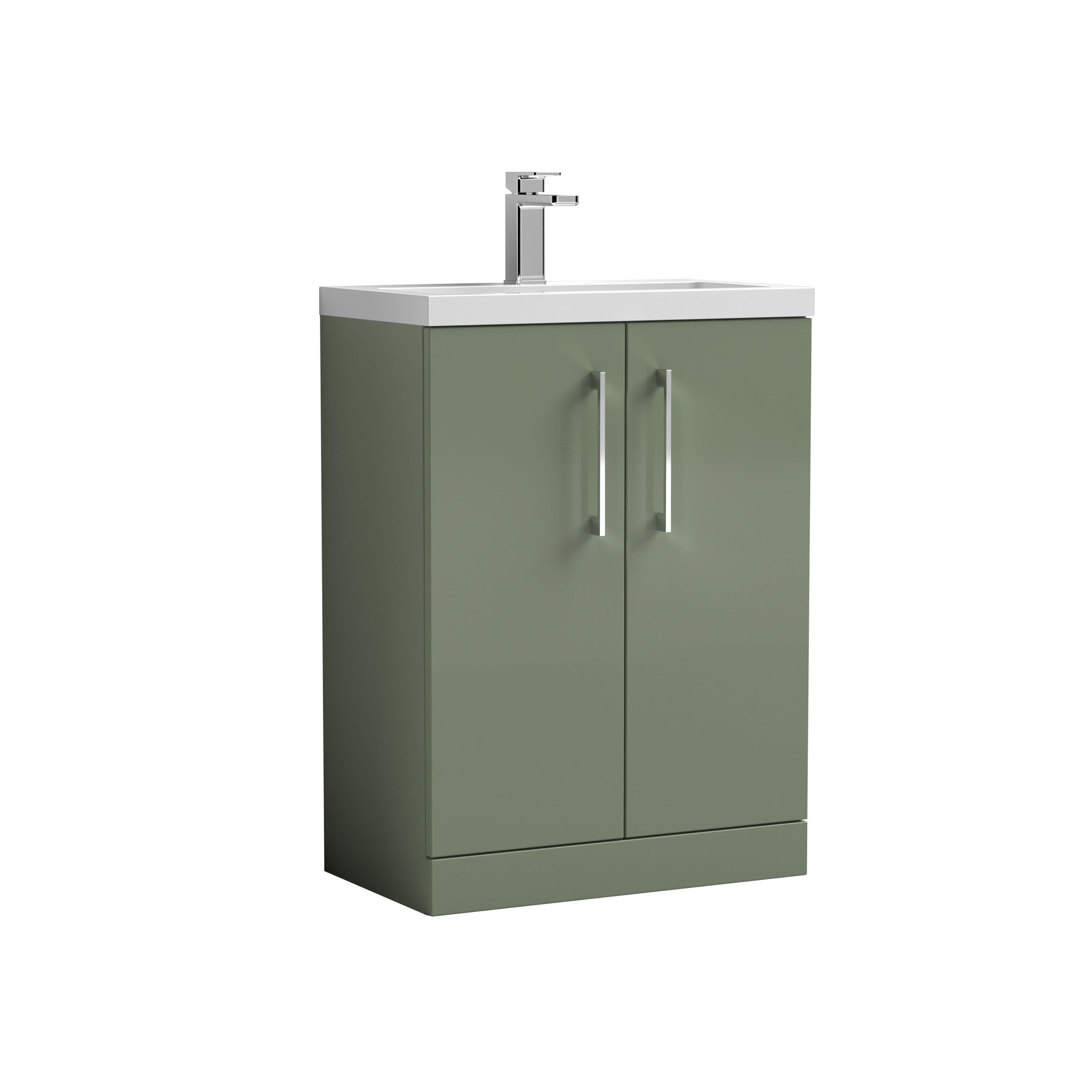 Compact Floor Standing 2 Door Vanity Polymarble Basin 600mm