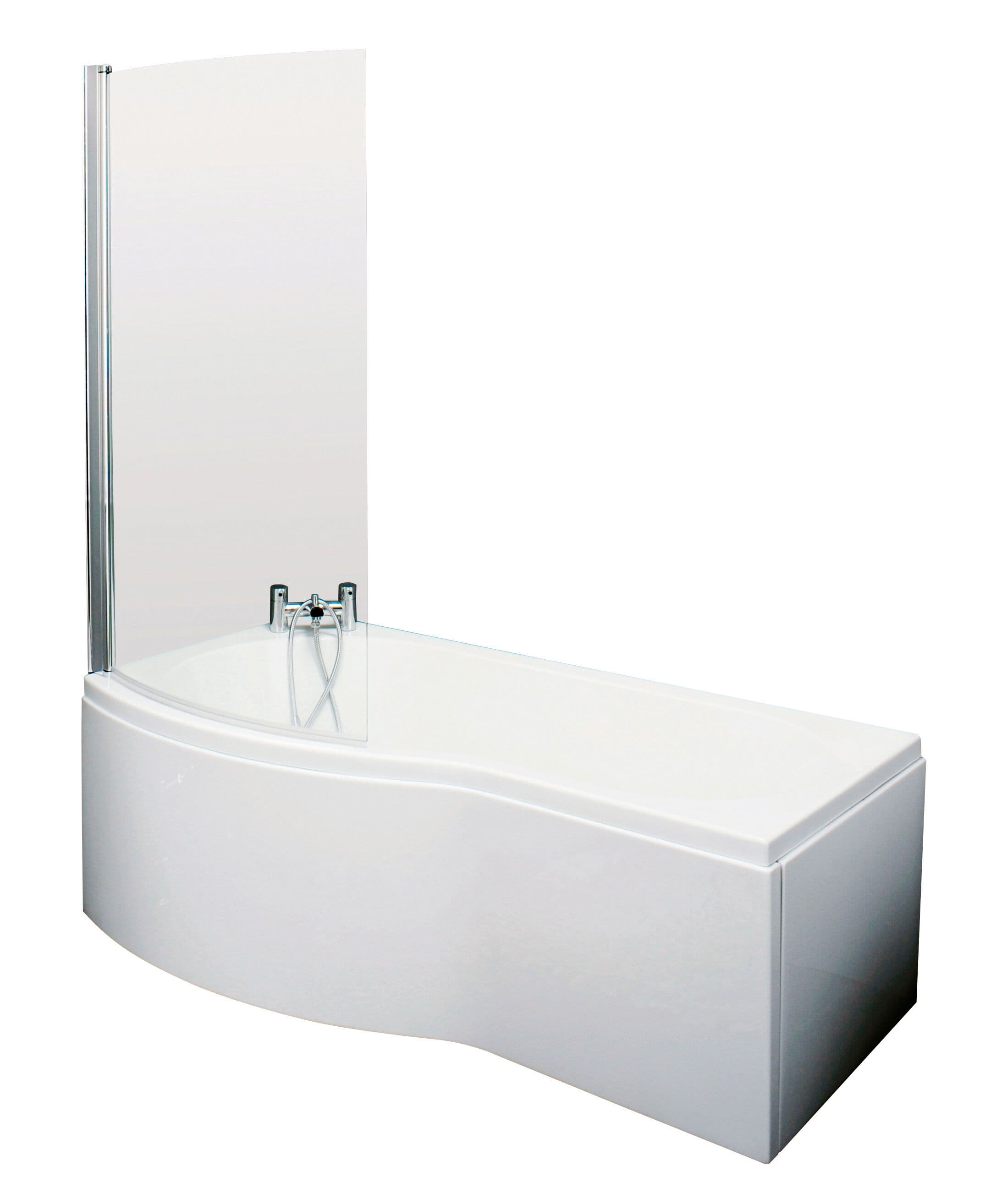 Left Hand B Bath Front Panel Curved Bath Screen 1700mm