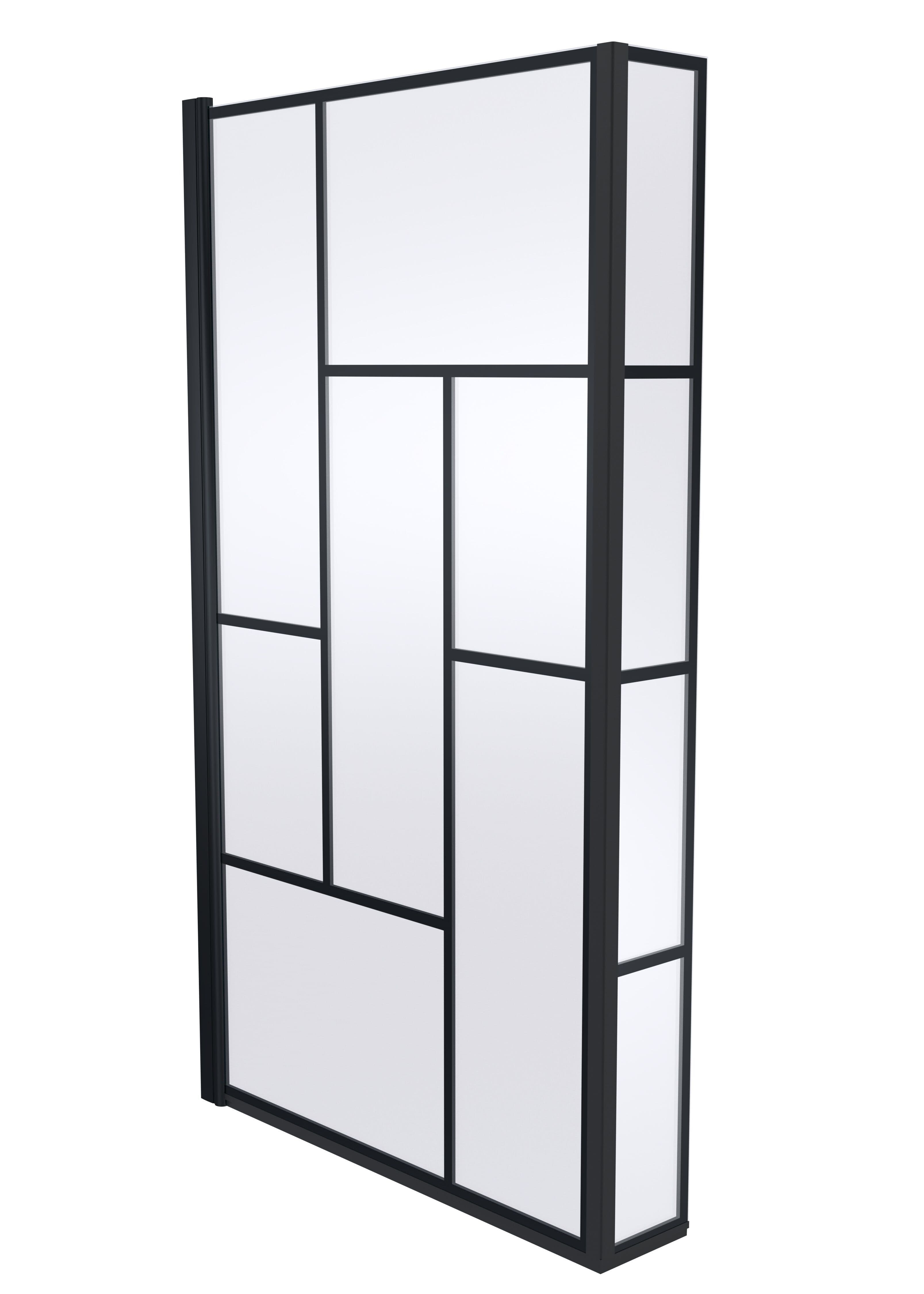 Reversible Square L Shape 6mm Toughened Safety Glass Bath Screen