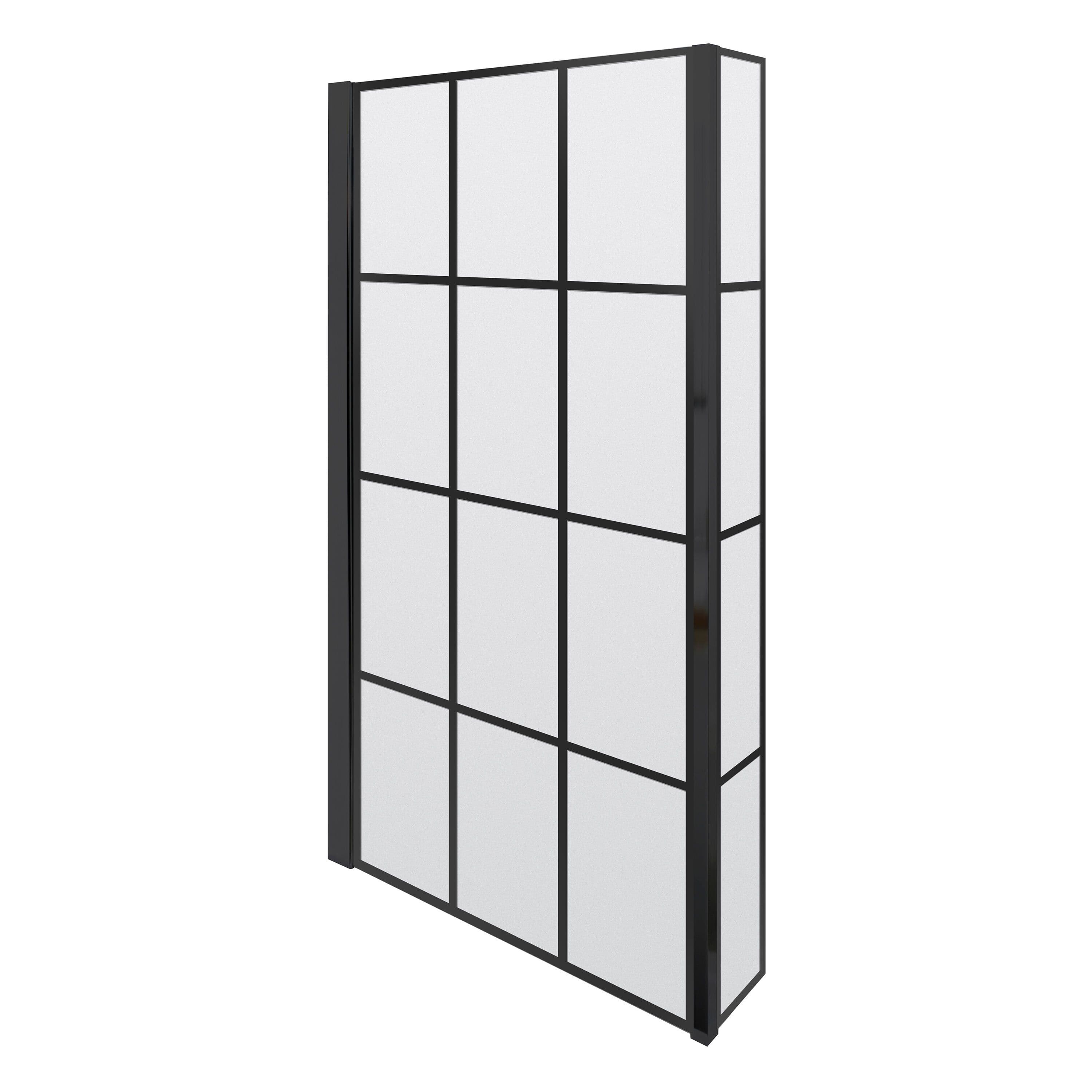 Frame 6mm Toughened Safety Glass Reversible L Shaped Bath Screen