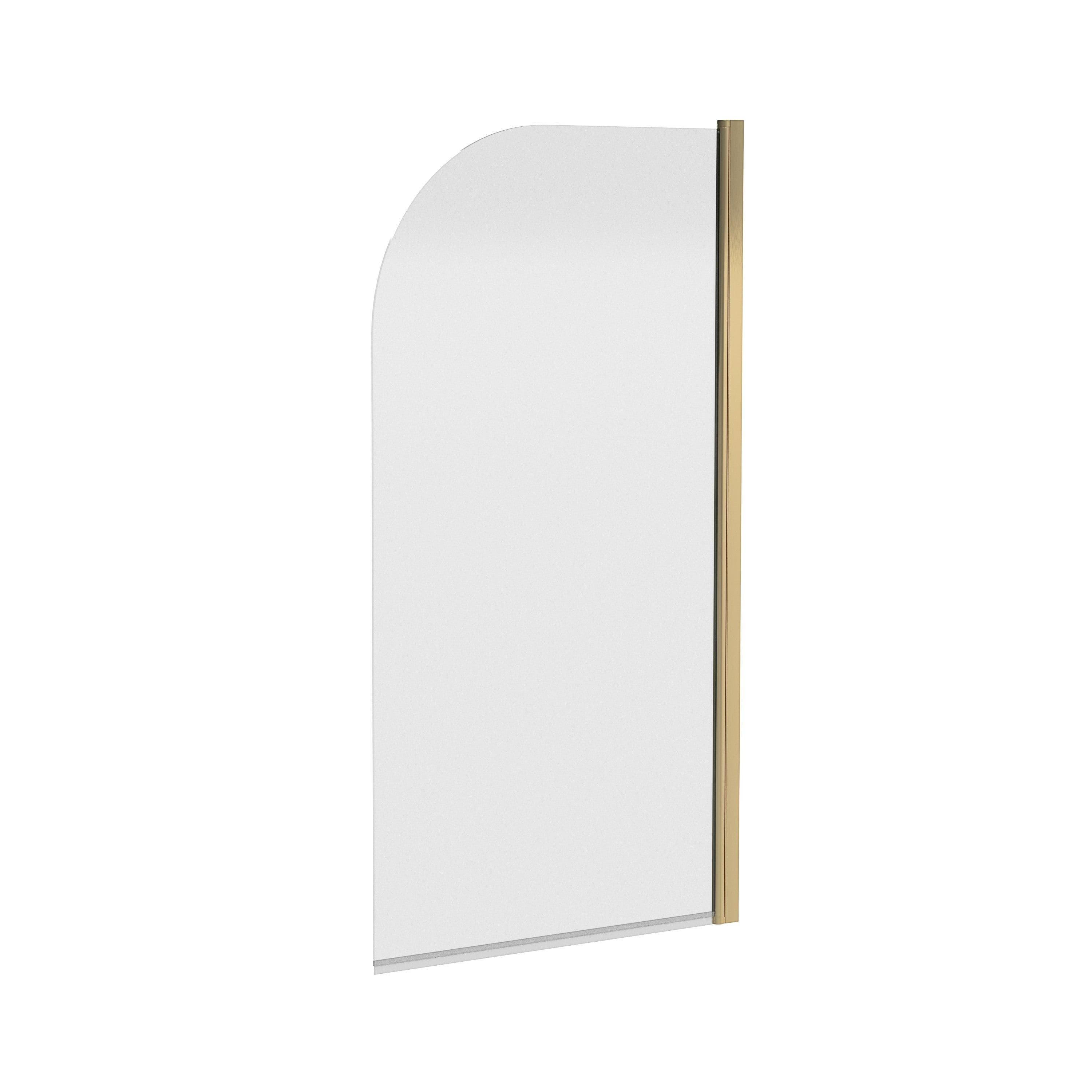Reversible Brushed Brass Bath Shower Screen