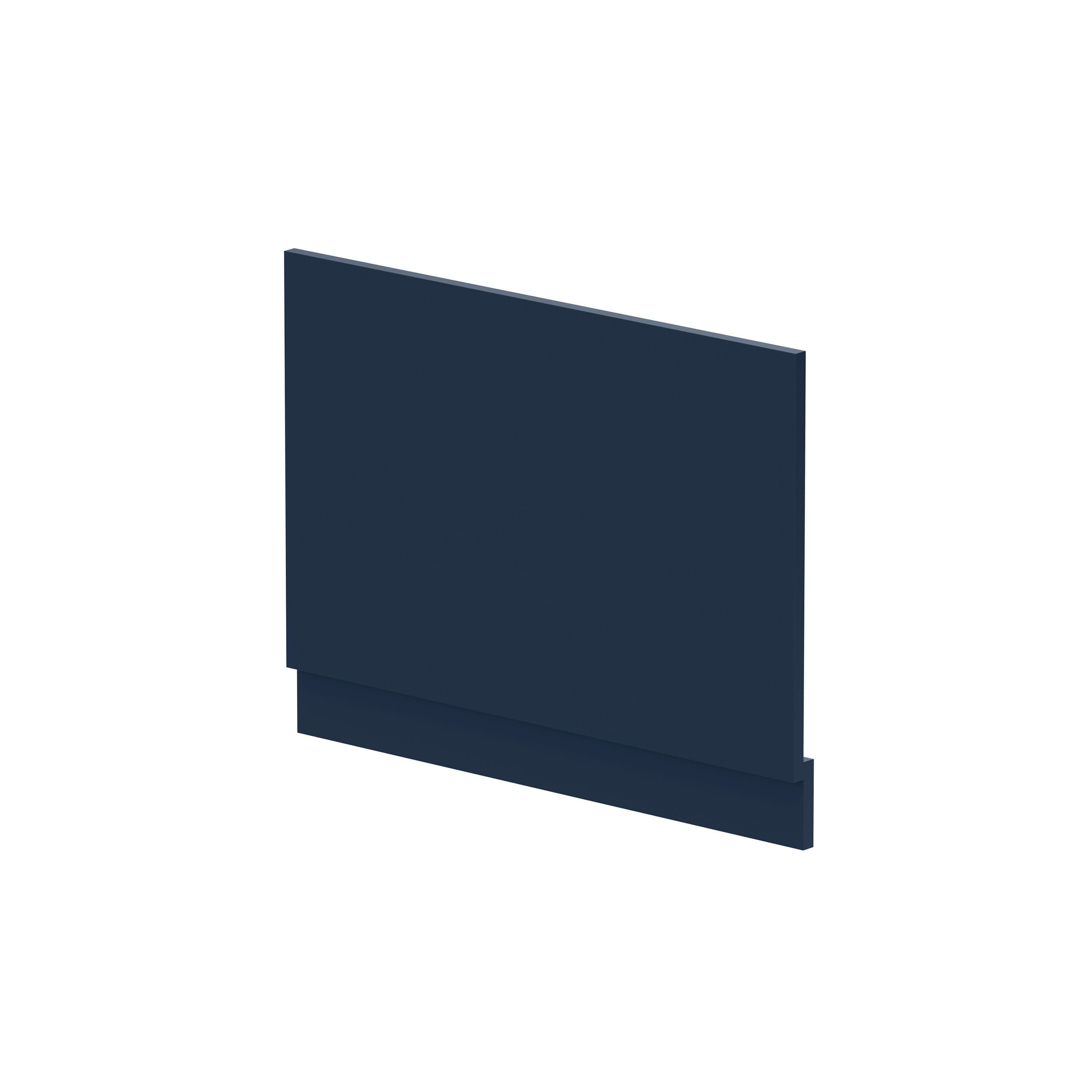 Straight Bath MFC End Panel Plinth Matt Electric Blue 750mm