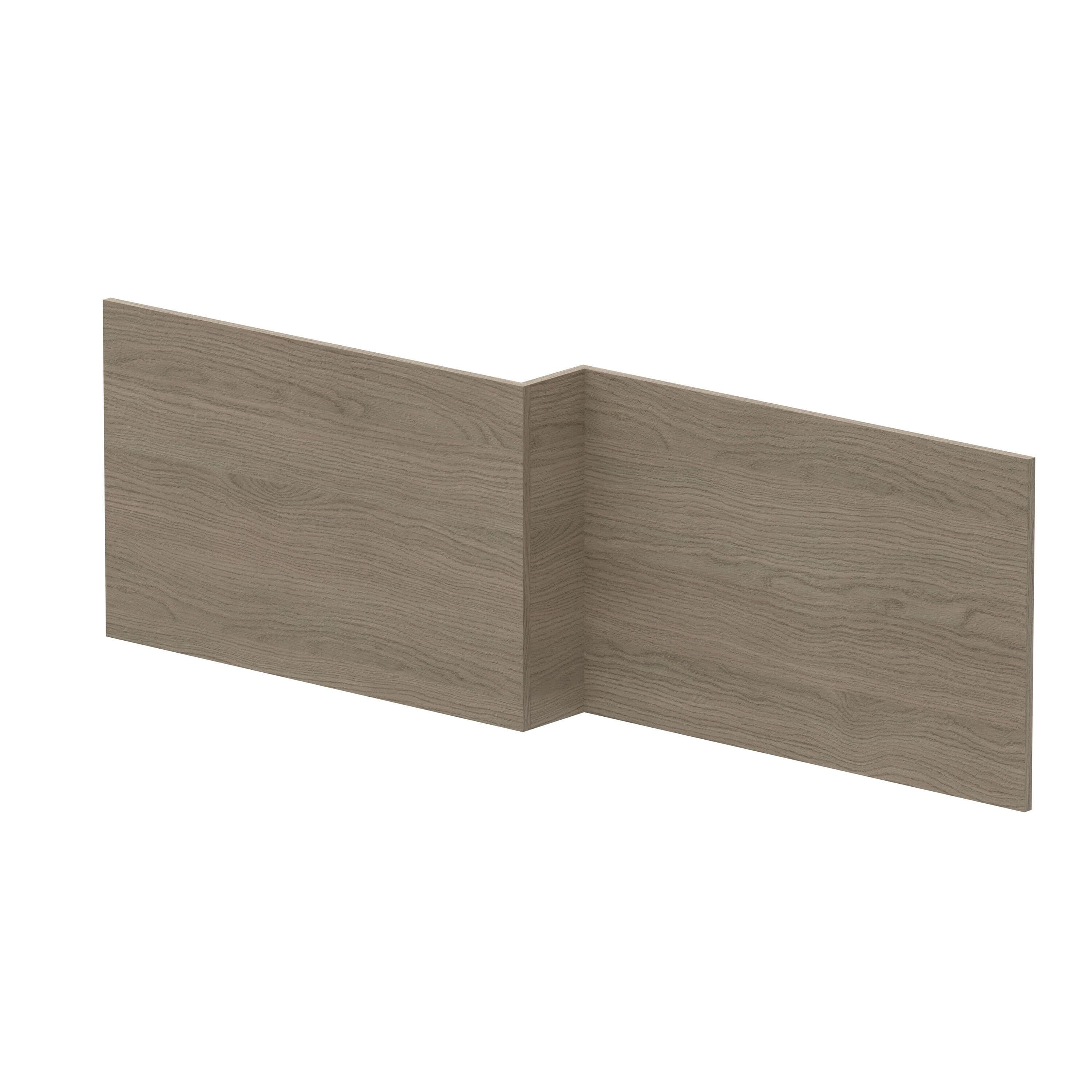 Square MFC Reversible Shower Bath Front Panel Solace Oak 1700mm