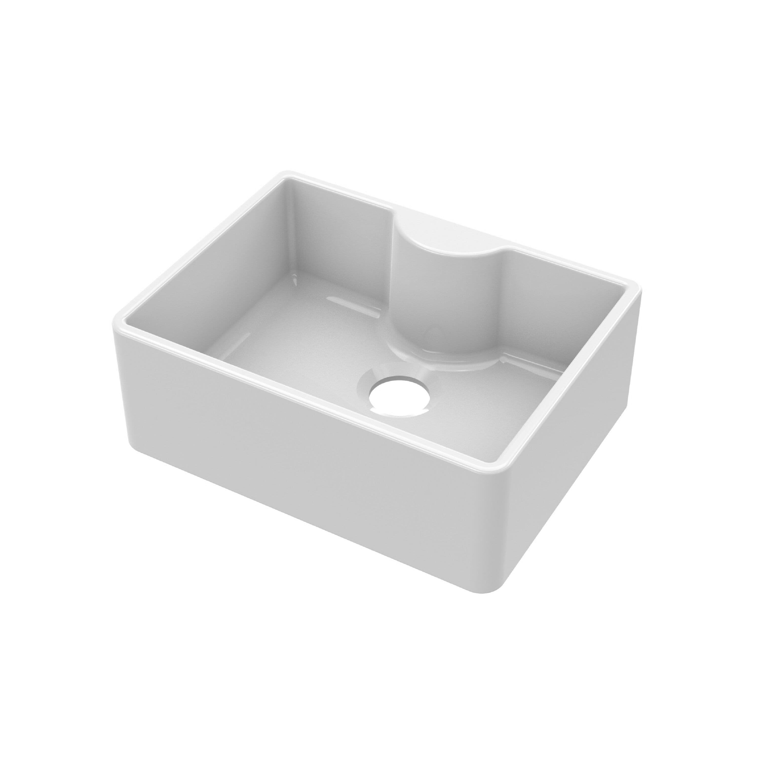 Single Bowl Butler Sink Tap Ledge No Overflow No Tap Hole 595mm