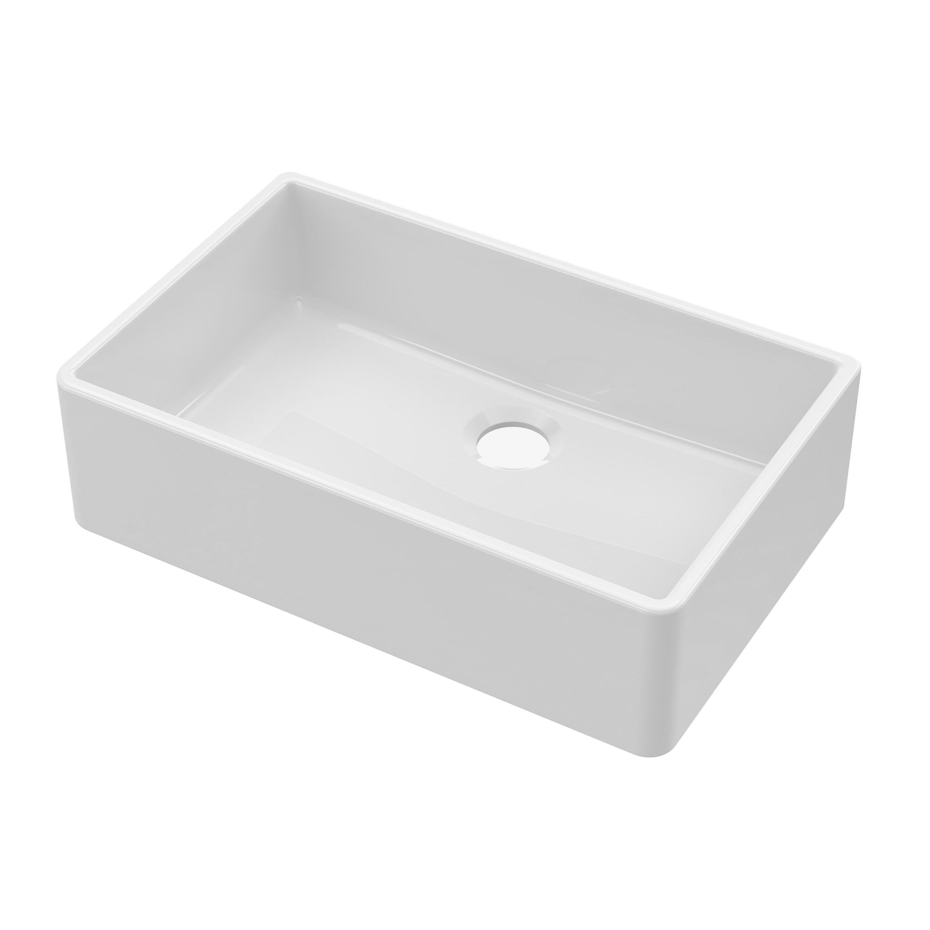 Fireclay Single Bowl Butler Sink No Overflow No Tap Hole 795mm